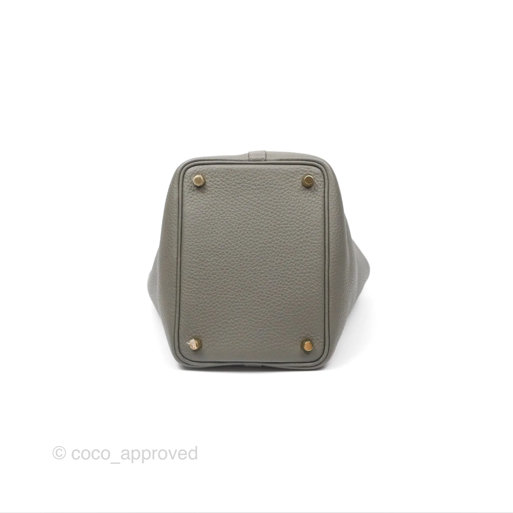 Herms Picotin Lock 18 Gris Meyer 0L Clemence Gold Hardware