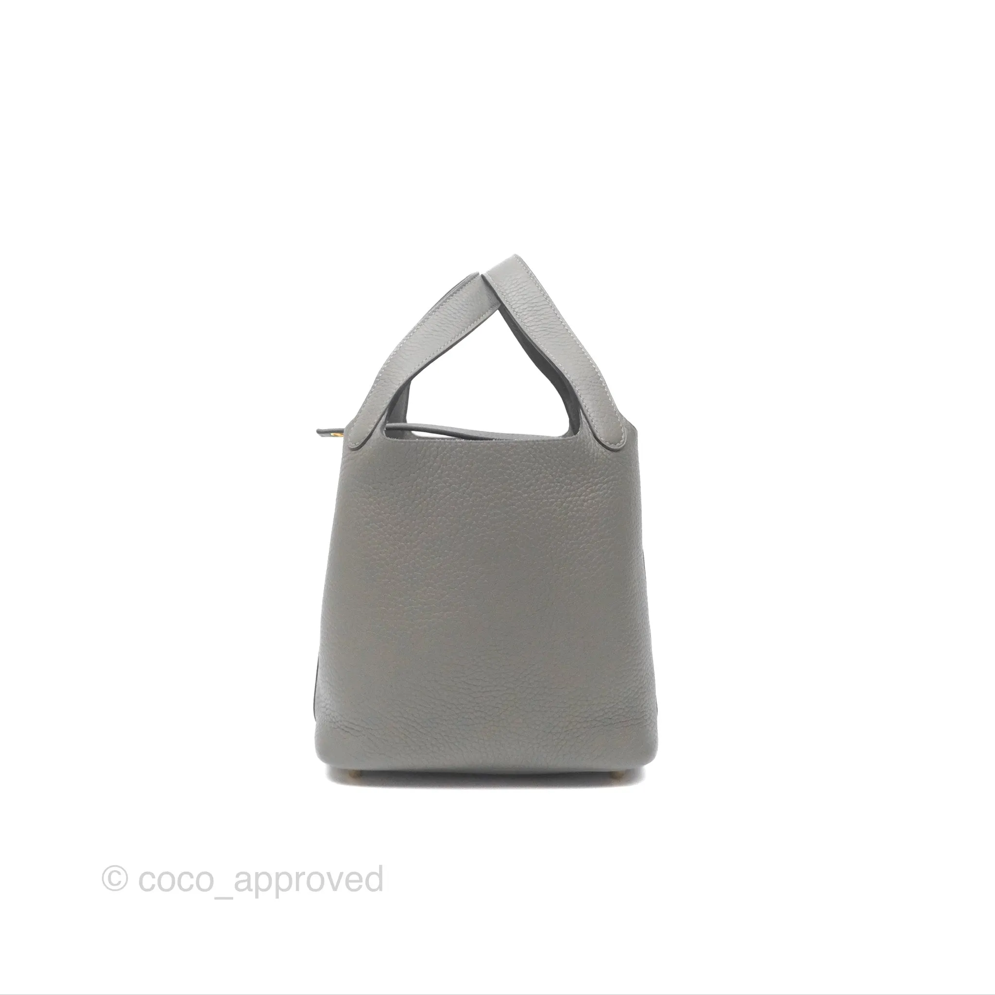 Herms Picotin Lock 18 Gris Meyer 0L Clemence Gold Hardware