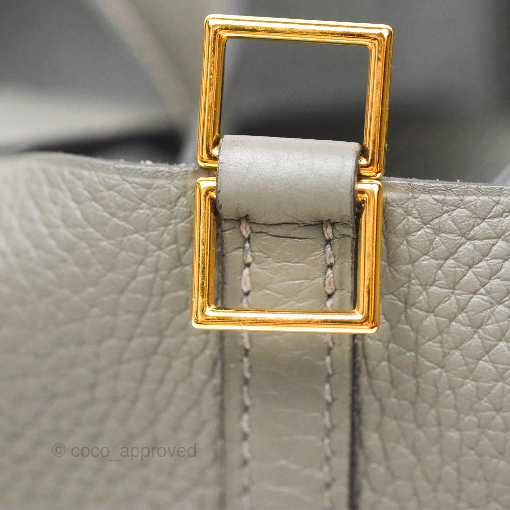 Herms Picotin Lock 18 Gris Meyer 0L Clemence Gold Hardware