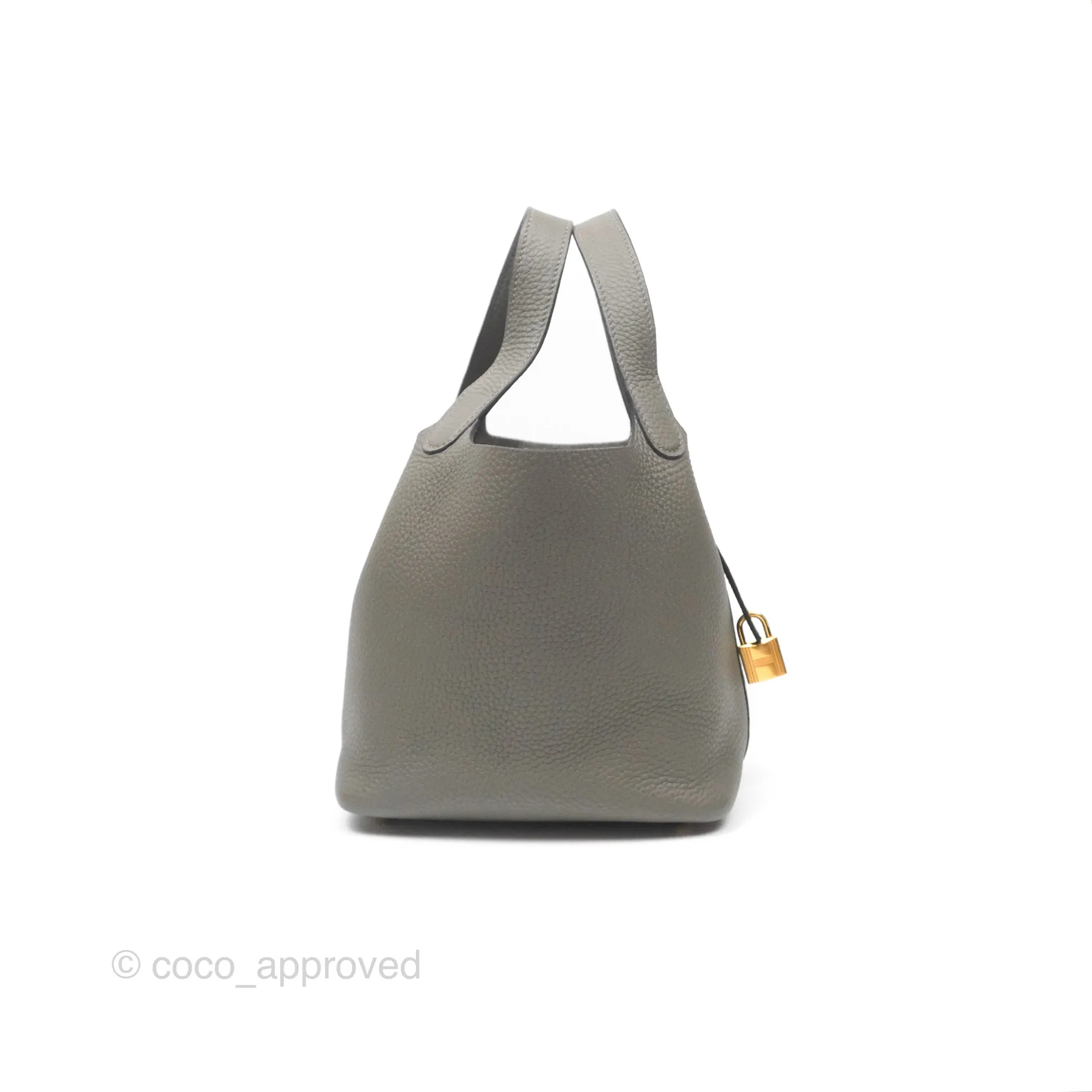 Herms Picotin Lock 18 Gris Meyer 0L Clemence Gold Hardware