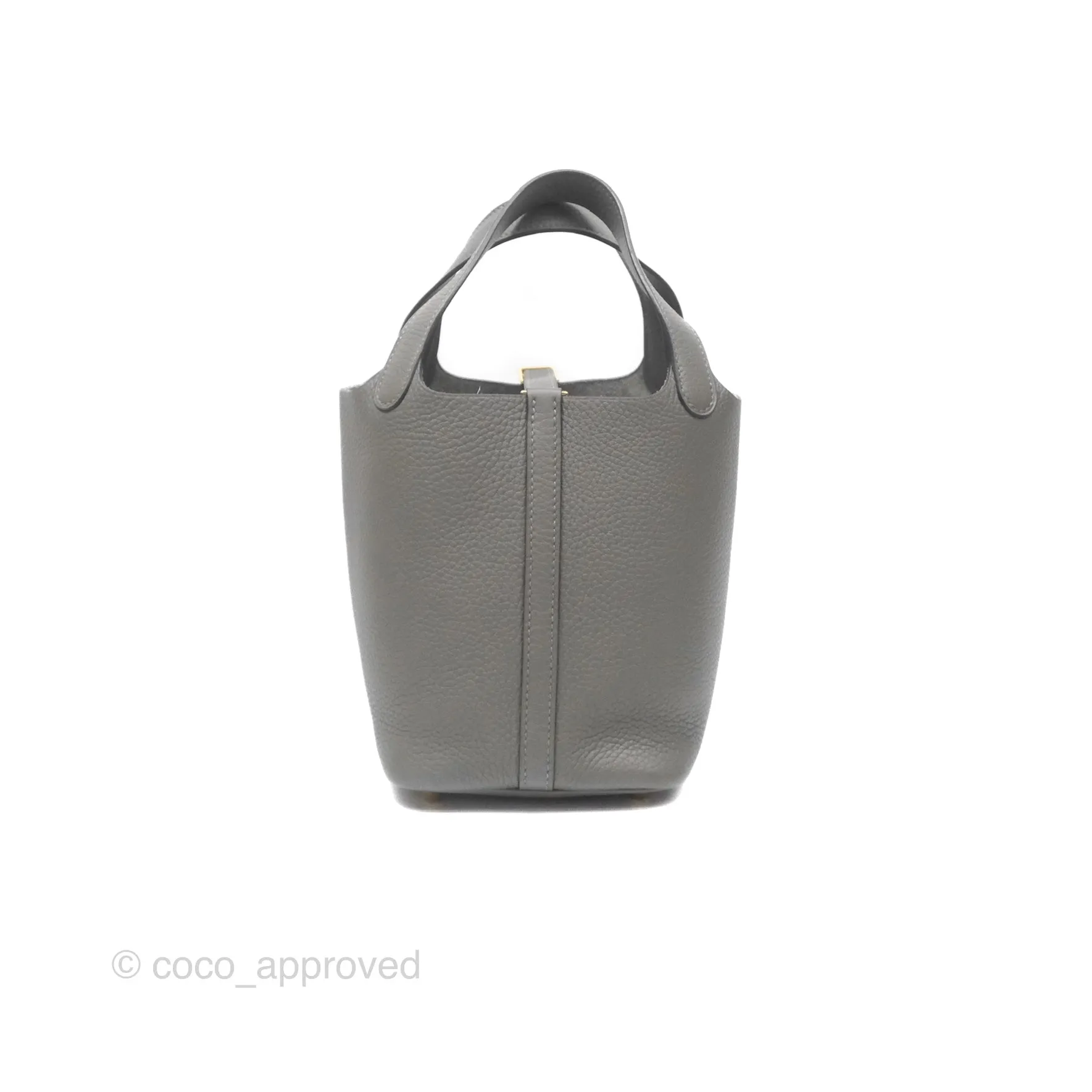 Herms Picotin Lock 18 Gris Meyer 0L Clemence Gold Hardware