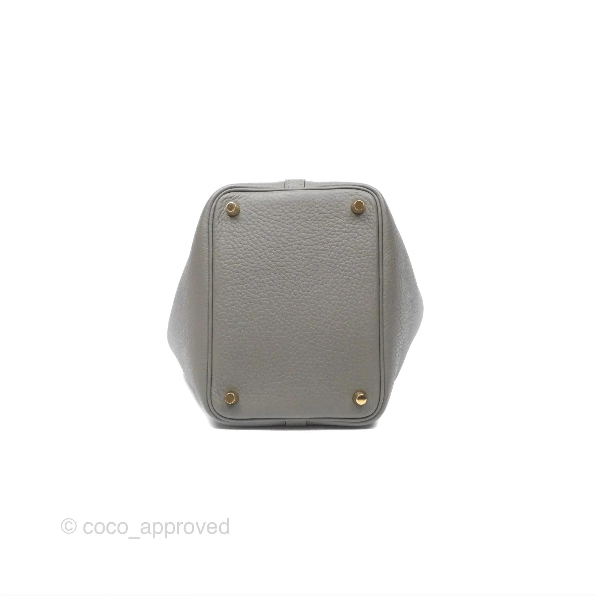 Herms Picotin Lock 18 Gris Meyer 0L Clemence Gold Hardware