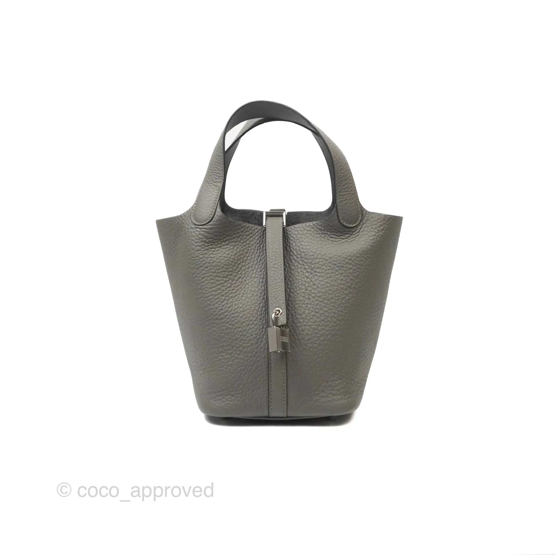 Herms Picotin Lock 18 Gris Meyer 0L Clemence Palladium Hardware