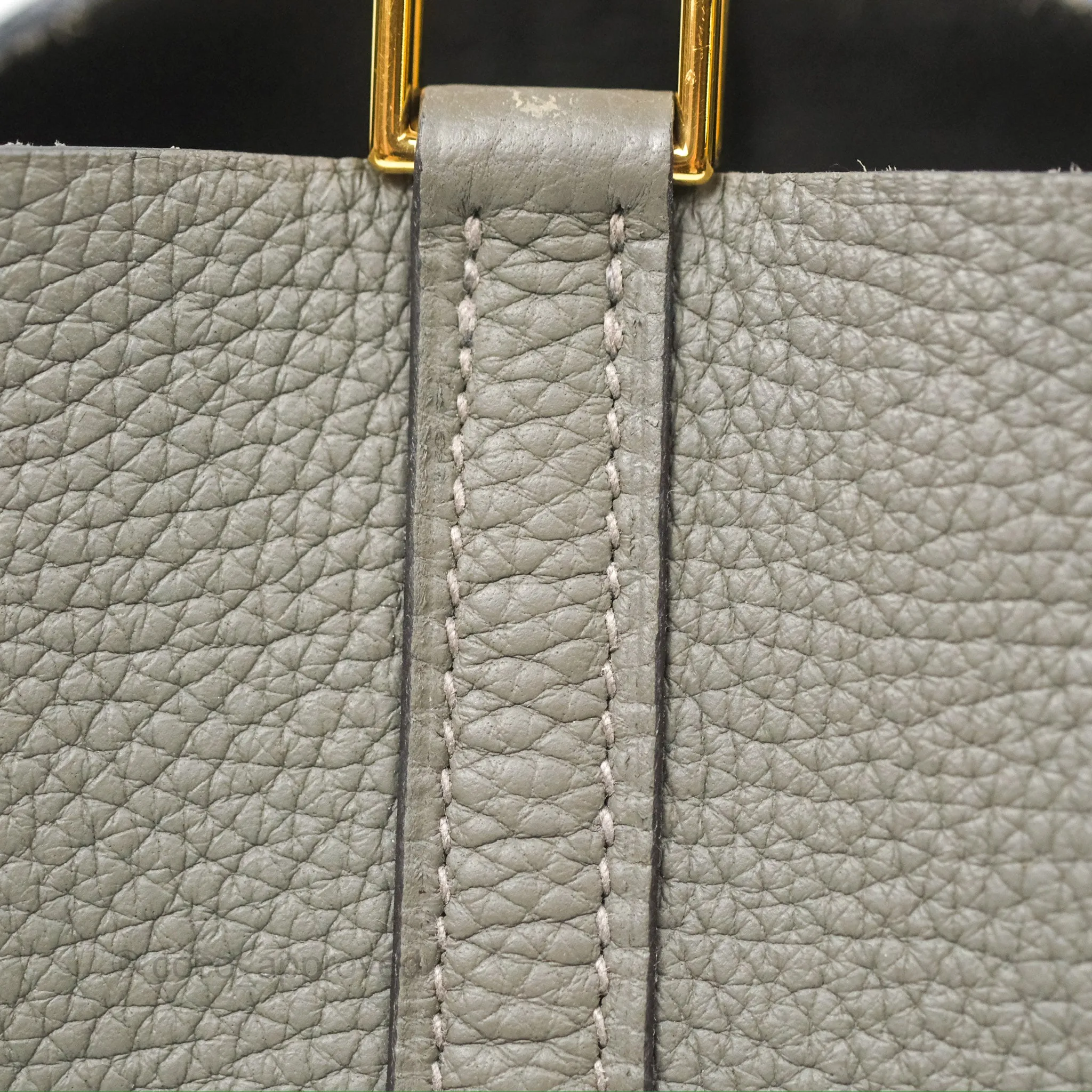 Herms Picotin Lock 18 Gris Meyer 0L Taurillon Clemence Gold Hardware