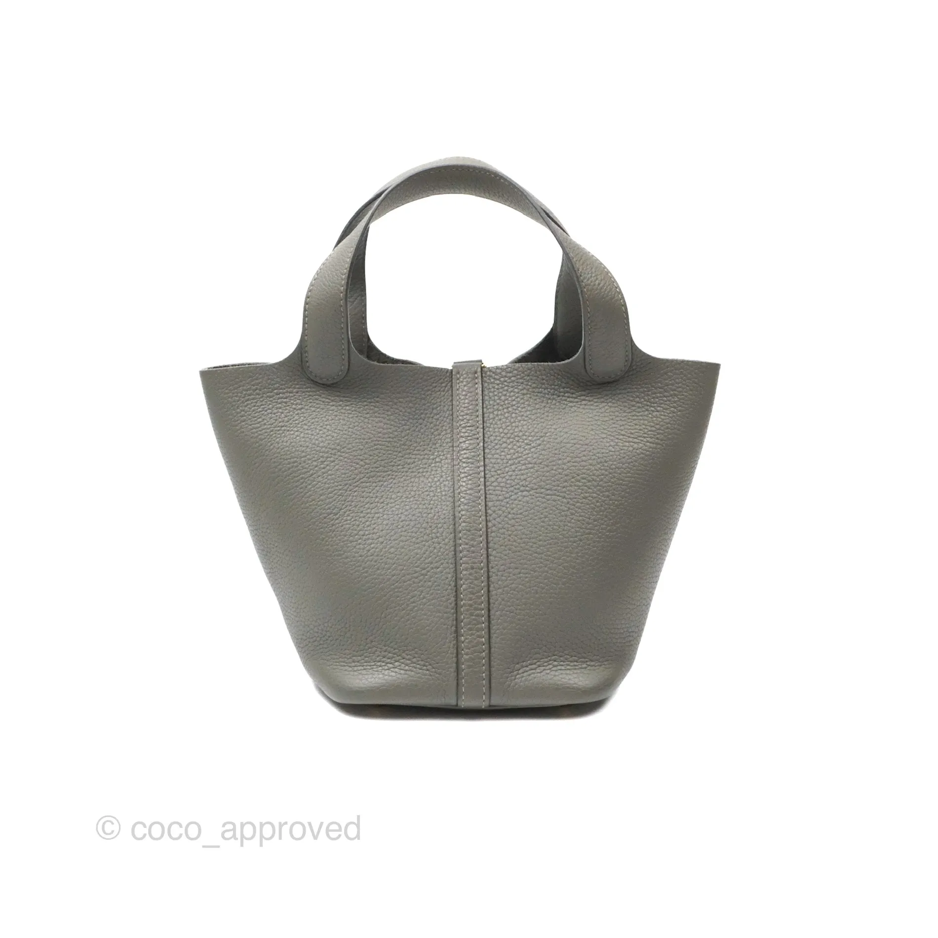 Herms Picotin Lock 18 Gris Meyer 0L Taurillon Clemence Gold Hardware