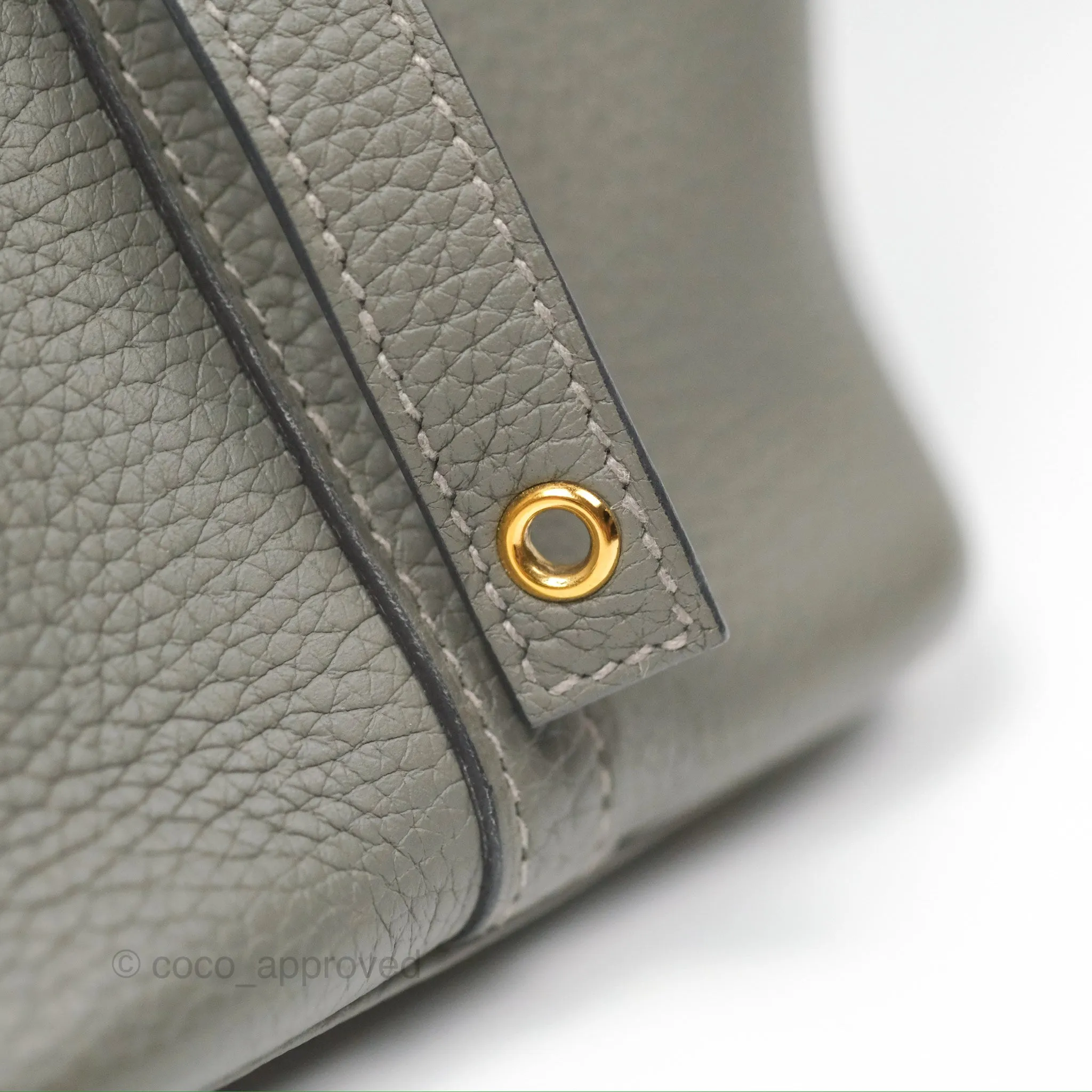 Herms Picotin Lock 18 Gris Meyer 0L Taurillon Clemence Gold Hardware