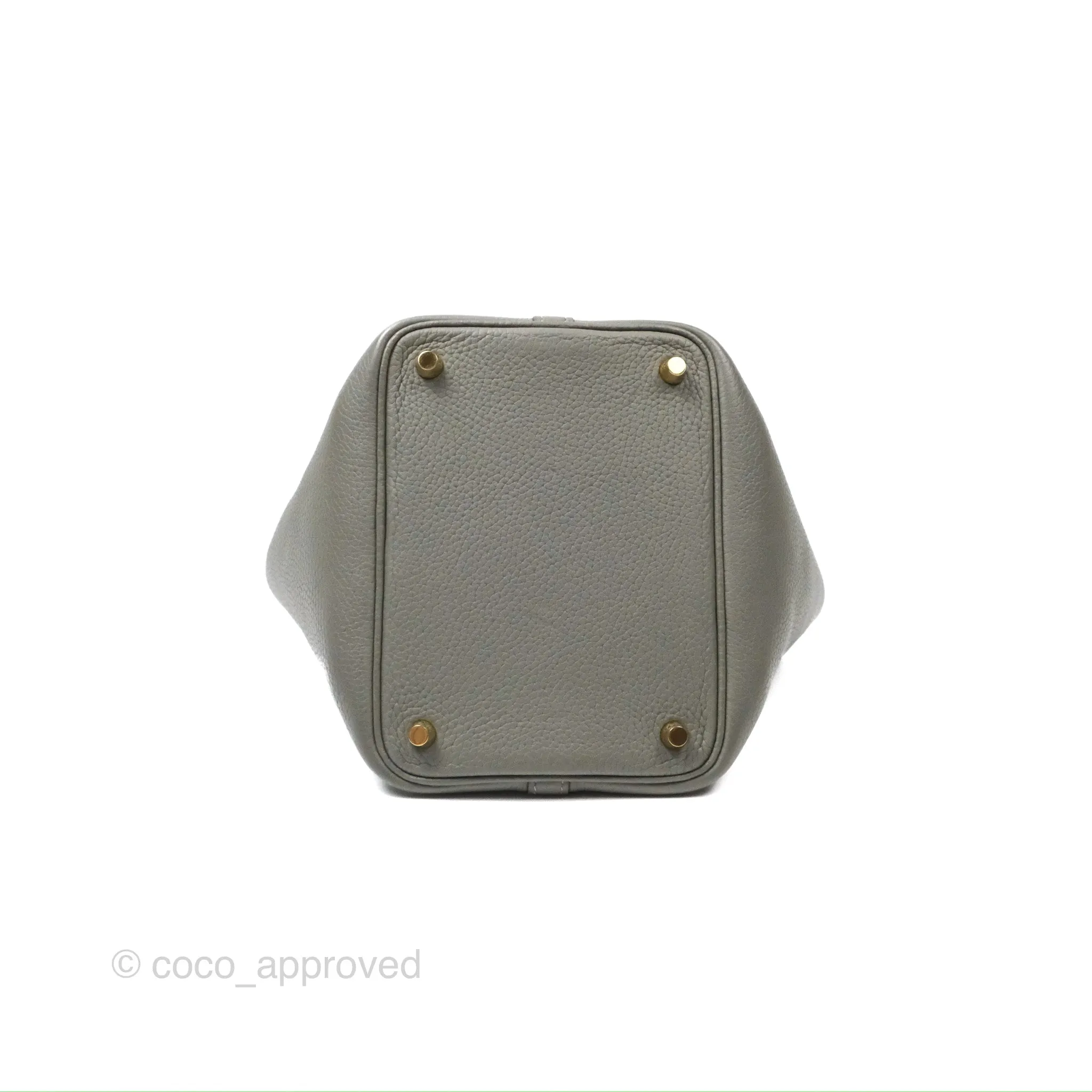 Herms Picotin Lock 18 Gris Meyer 0L Taurillon Clemence Gold Hardware