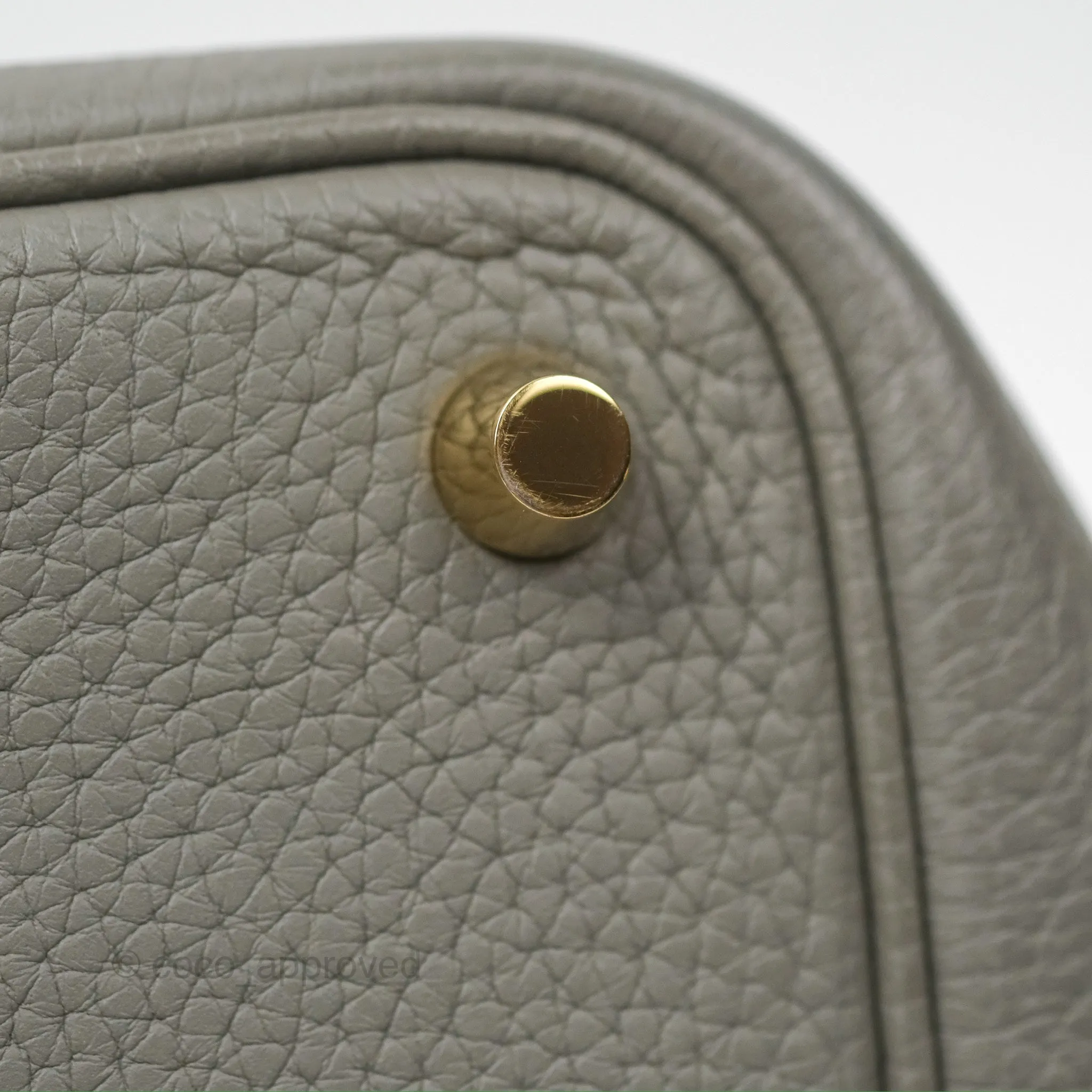 Herms Picotin Lock 18 Gris Meyer 0L Taurillon Clemence Gold Hardware