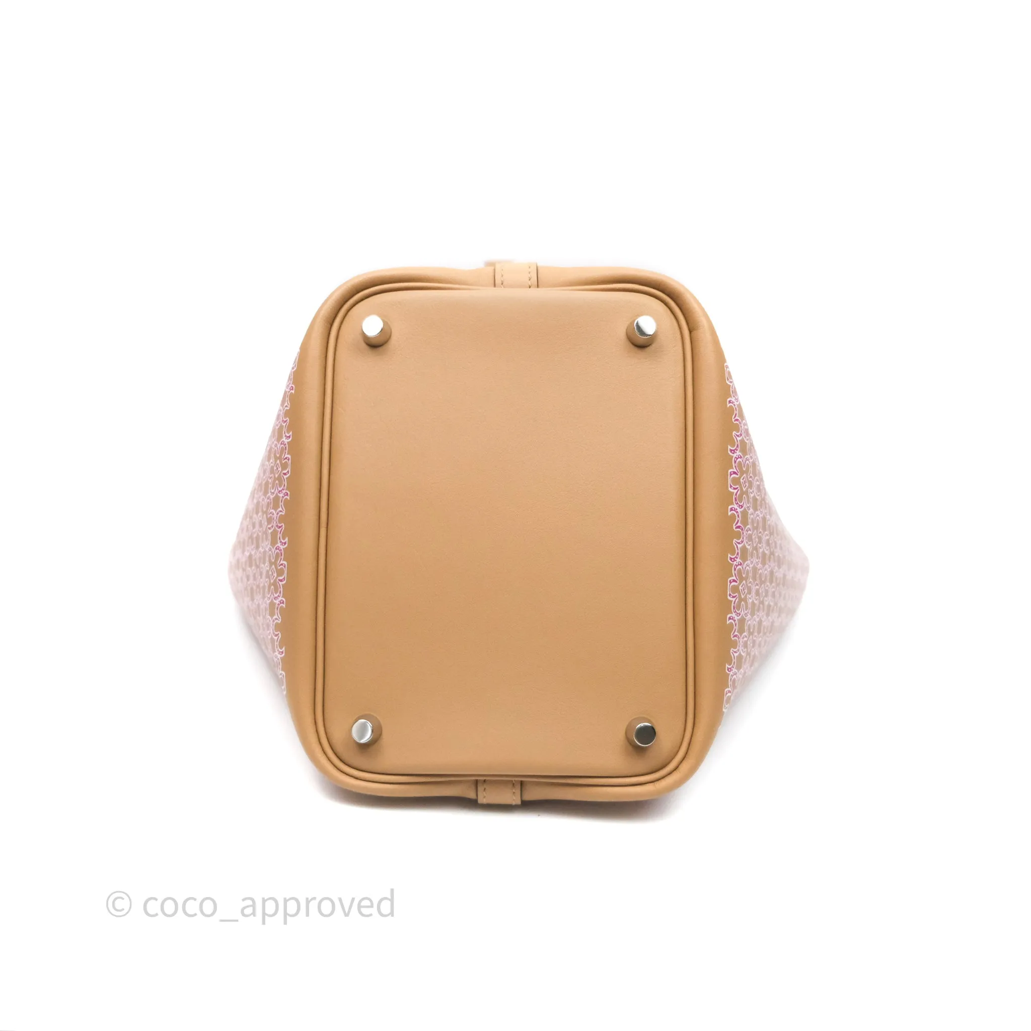 Herms Picotin Lock 18 Lucky Daisy Chai 0M/ Rose 5T Swift Palladium Hardware