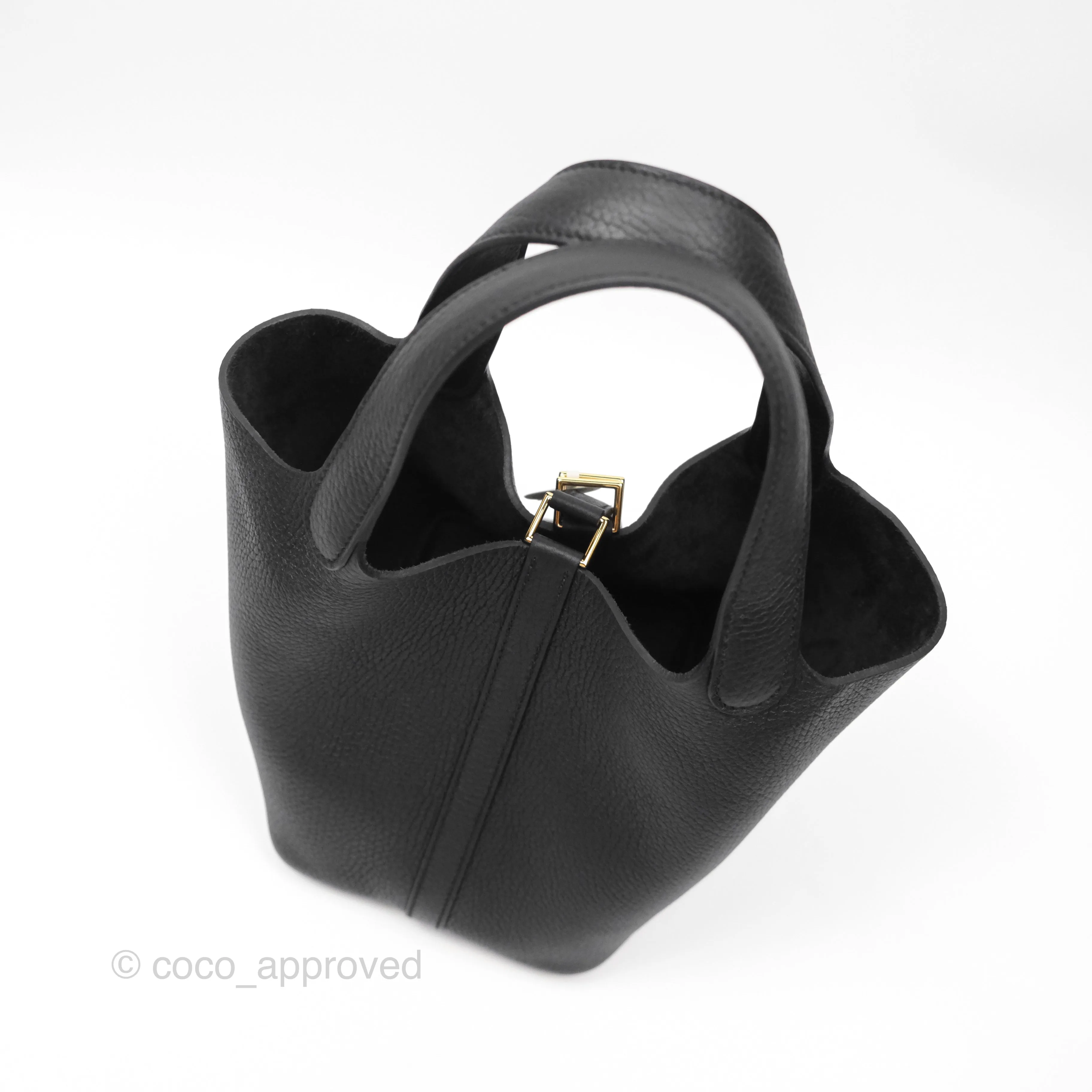 Herms Picotin Lock 18 Noir 89 Taurillon Clemence Gold Hardware