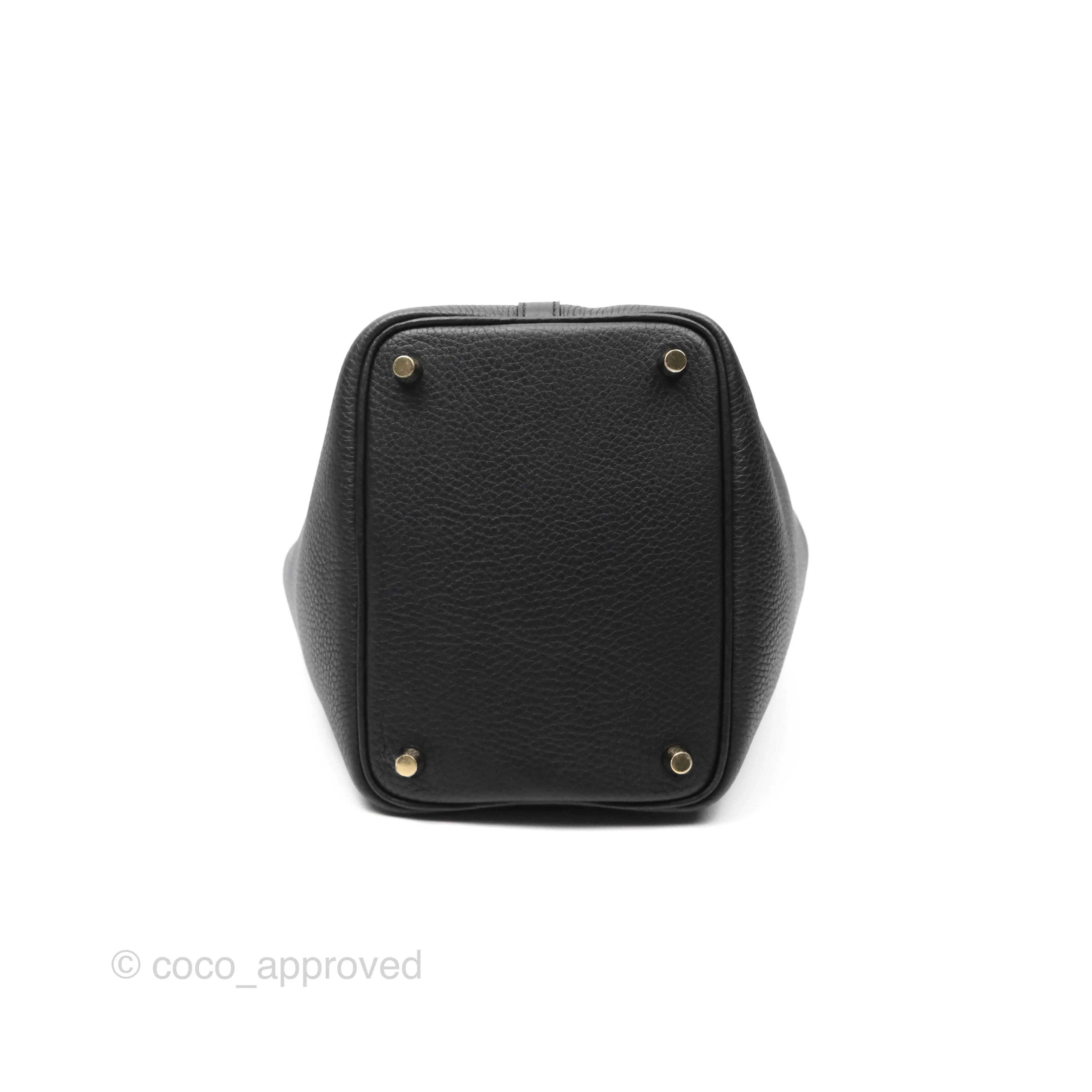 Herms Picotin Lock 18 Noir 89 Taurillon Clemence Gold Hardware