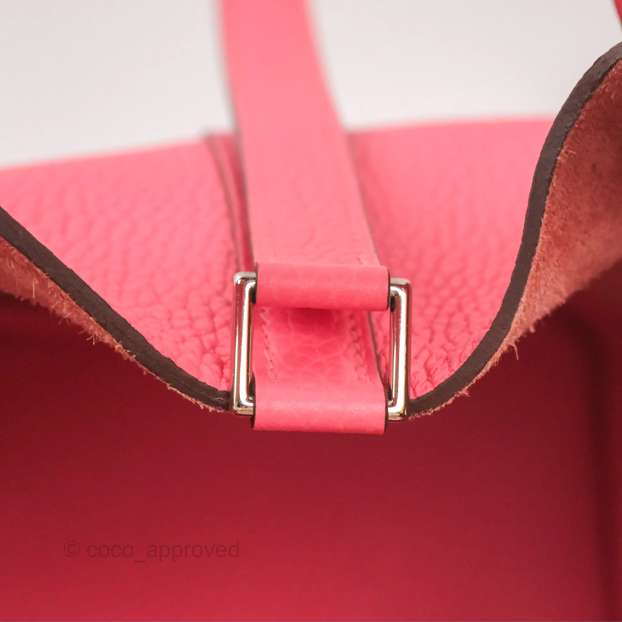 Herms Picotin Lock 18 Rose Azalee Clemence Palladium Hardware