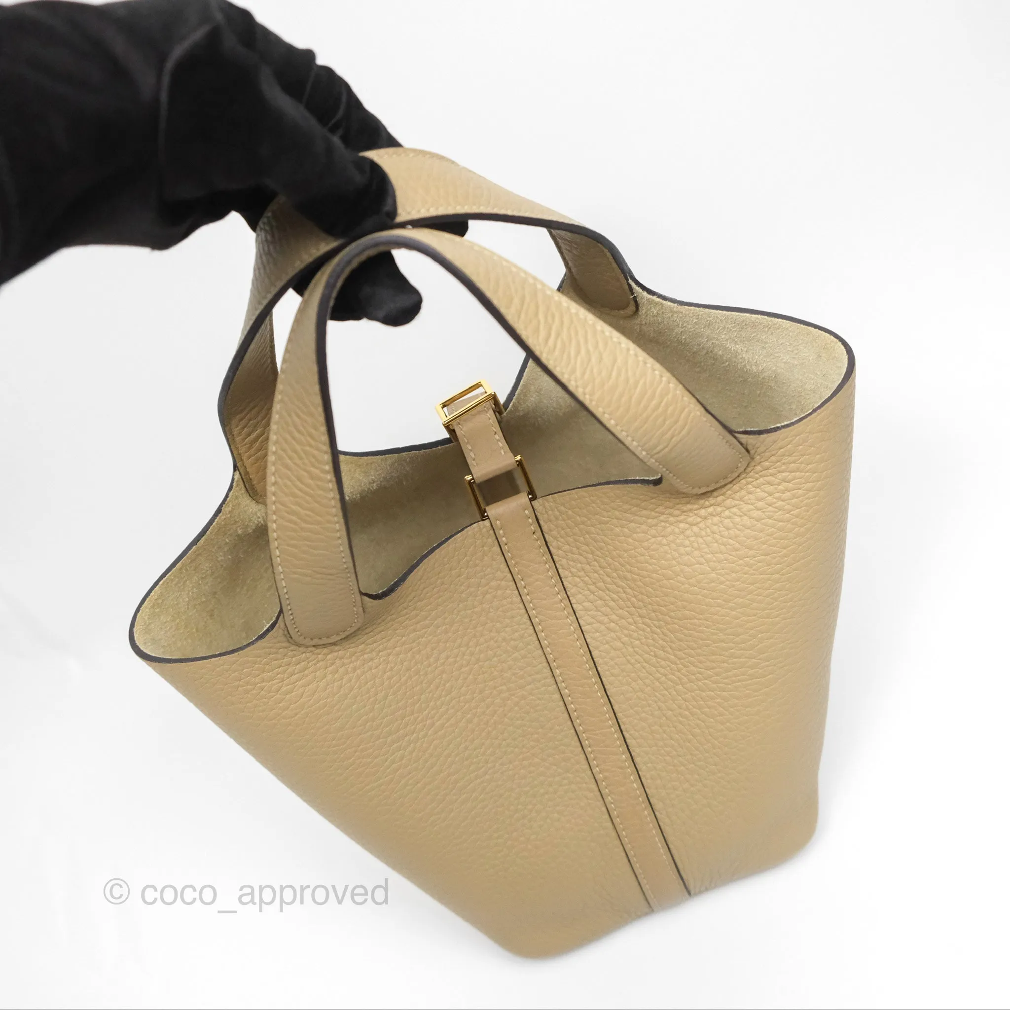 Herms Picotin Lock 18 Trench Taurillon Clemence Gold Hardware