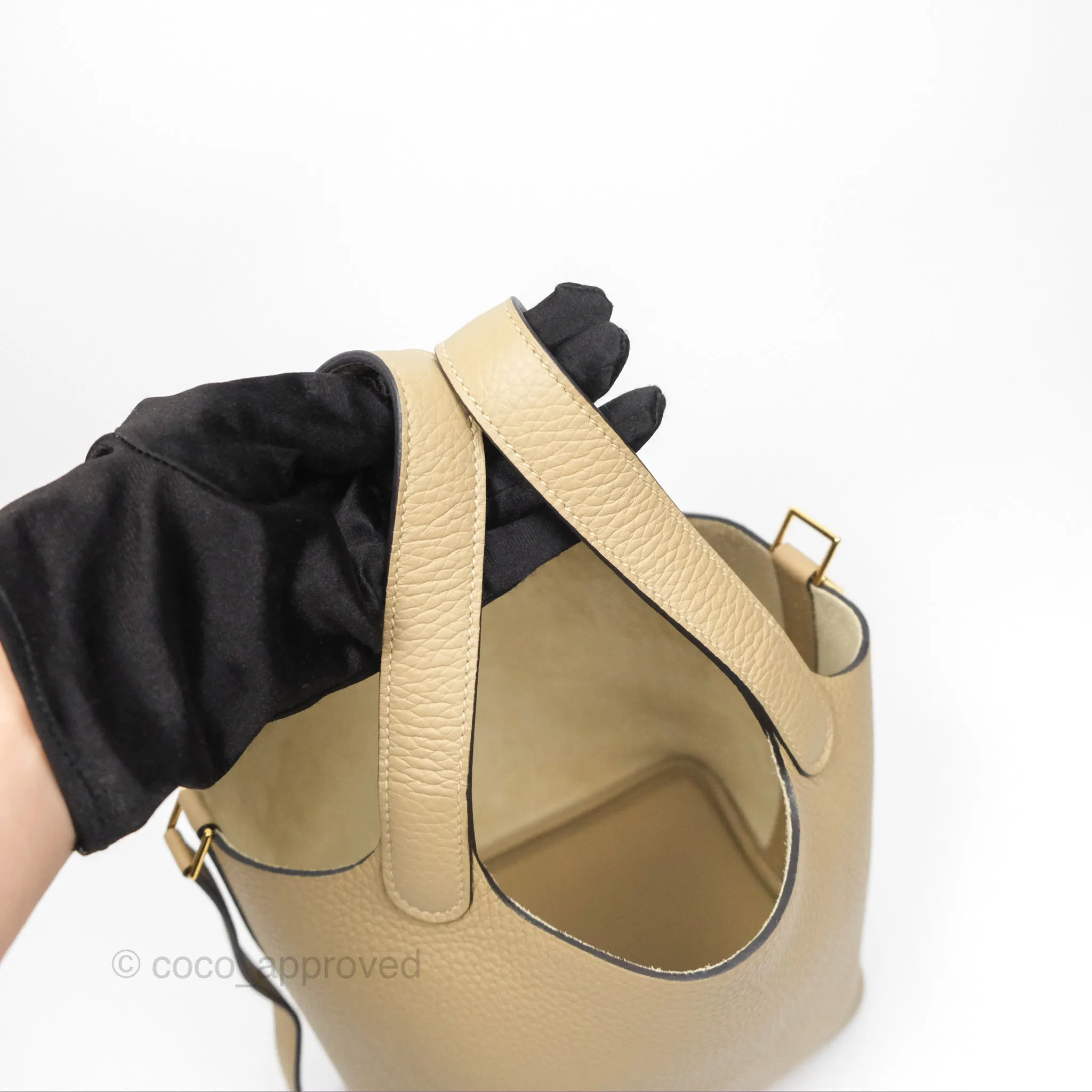 Herms Picotin Lock 18 Trench Taurillon Clemence Gold Hardware