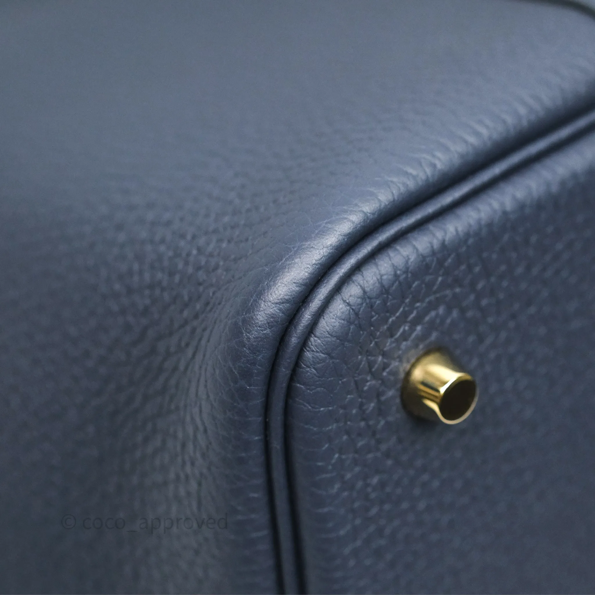 Herms Picotin Lock 22 Casaque Vert Cyprs 6O/ Bleu Nuit 2Z/ Black Noir 89 Clemence Gold Hardware