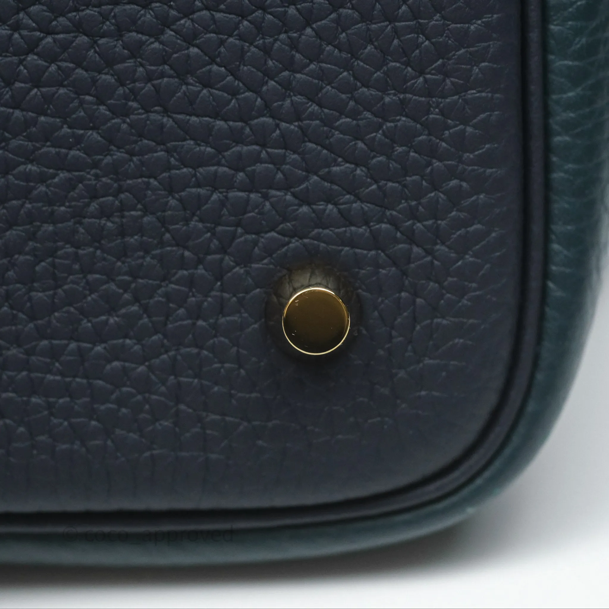 Herms Picotin Lock 22 Casaque Vert Cyprs 6O/ Bleu Nuit 2Z/ Black Noir 89 Clemence Gold Hardware