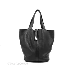 Herms Picotin TGM 30 Black Clemence Palladium Hardware