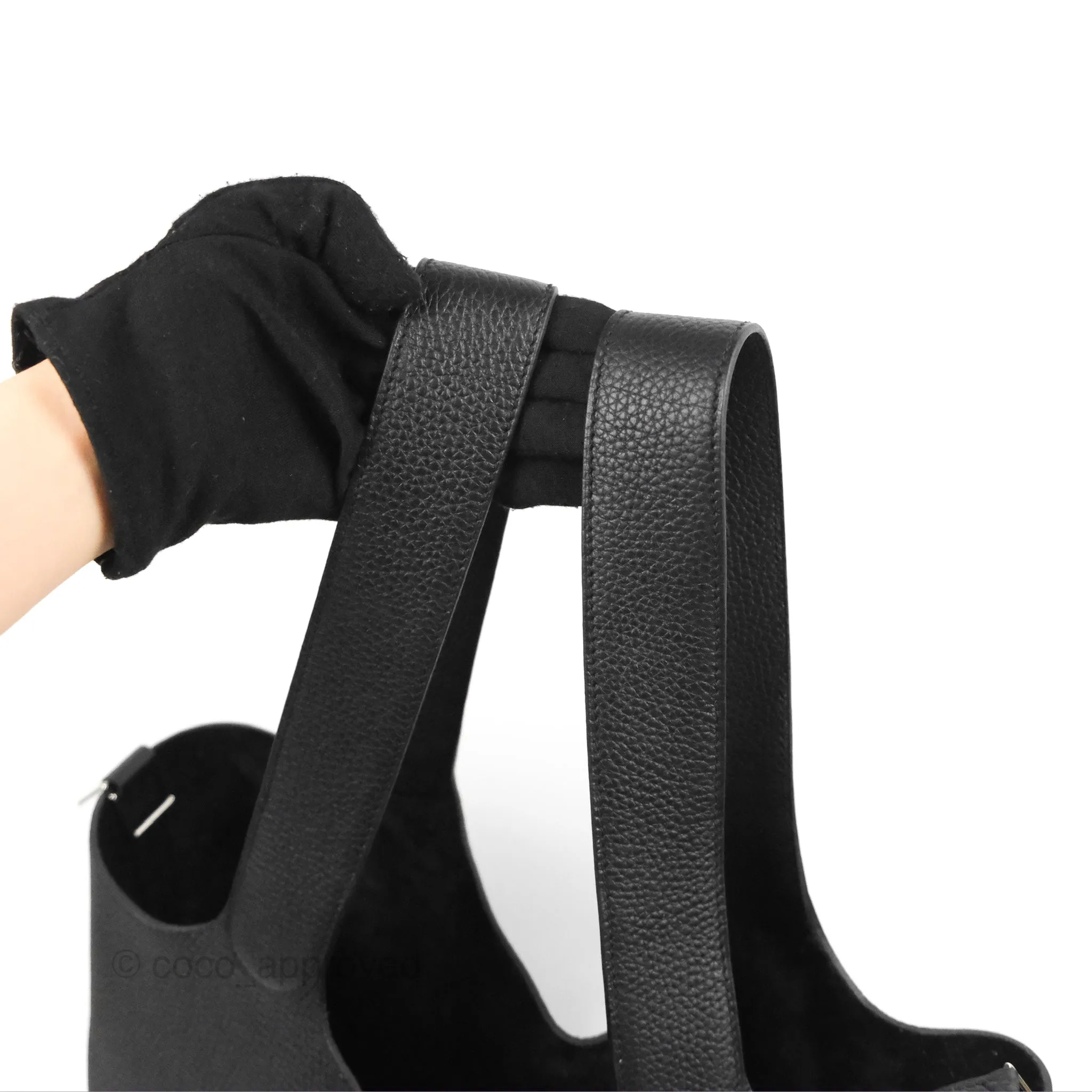 Herms Picotin TGM 30 Black Clemence Palladium Hardware