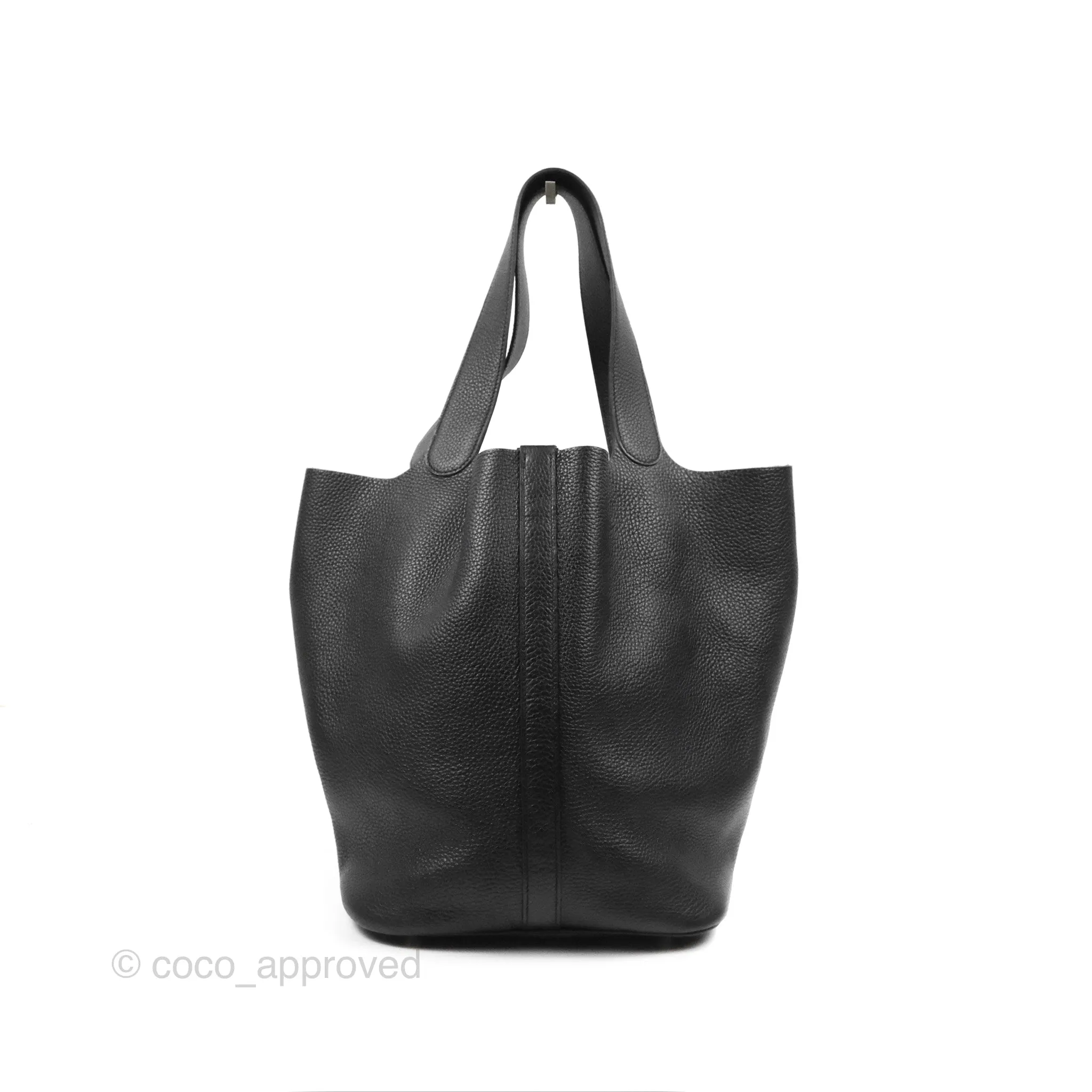 Herms Picotin TGM 30 Black Clemence Palladium Hardware