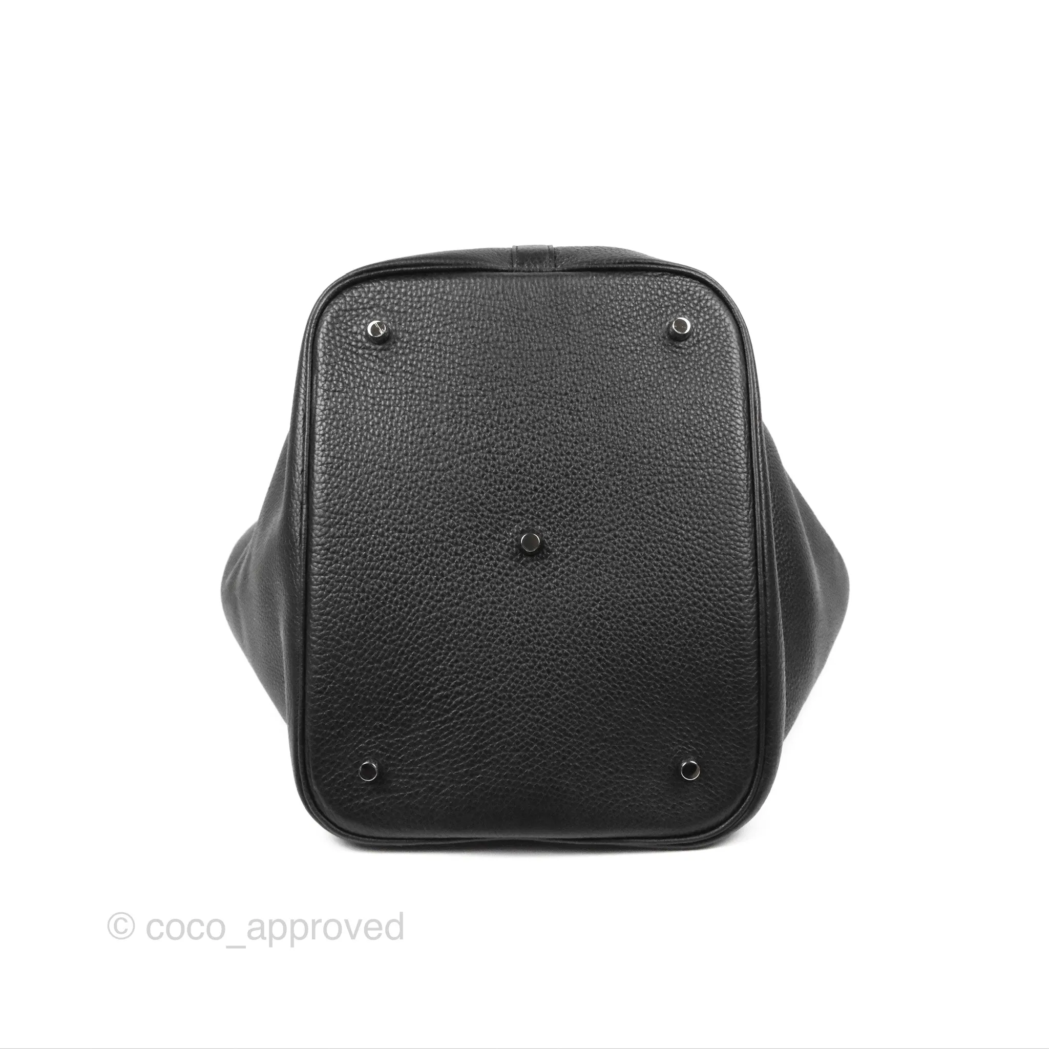 Herms Picotin TGM 30 Black Clemence Palladium Hardware