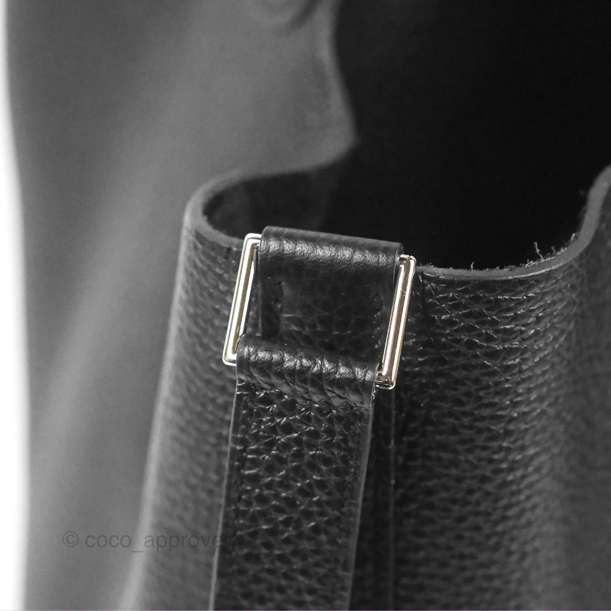 Herms Picotin TGM 30 Black Clemence Palladium Hardware