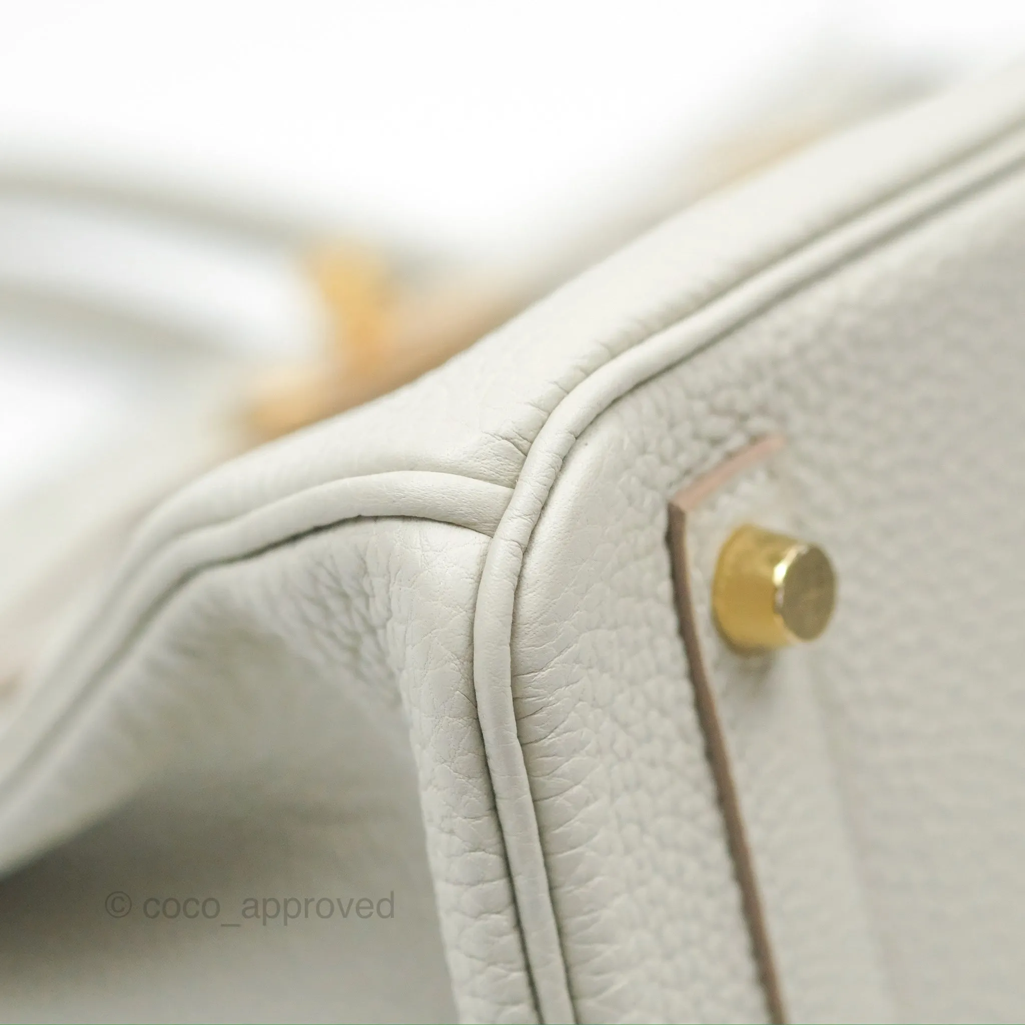 Herms Retourne Birkin 30 Gris Perle 80 Togo Gold Hardware