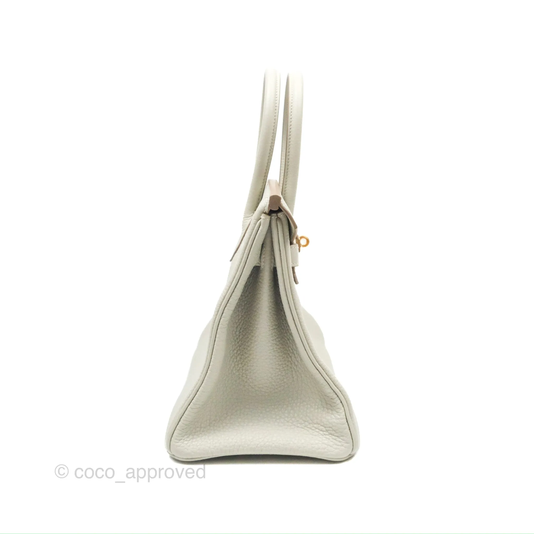 Herms Retourne Birkin 30 Gris Perle 80 Togo Gold Hardware