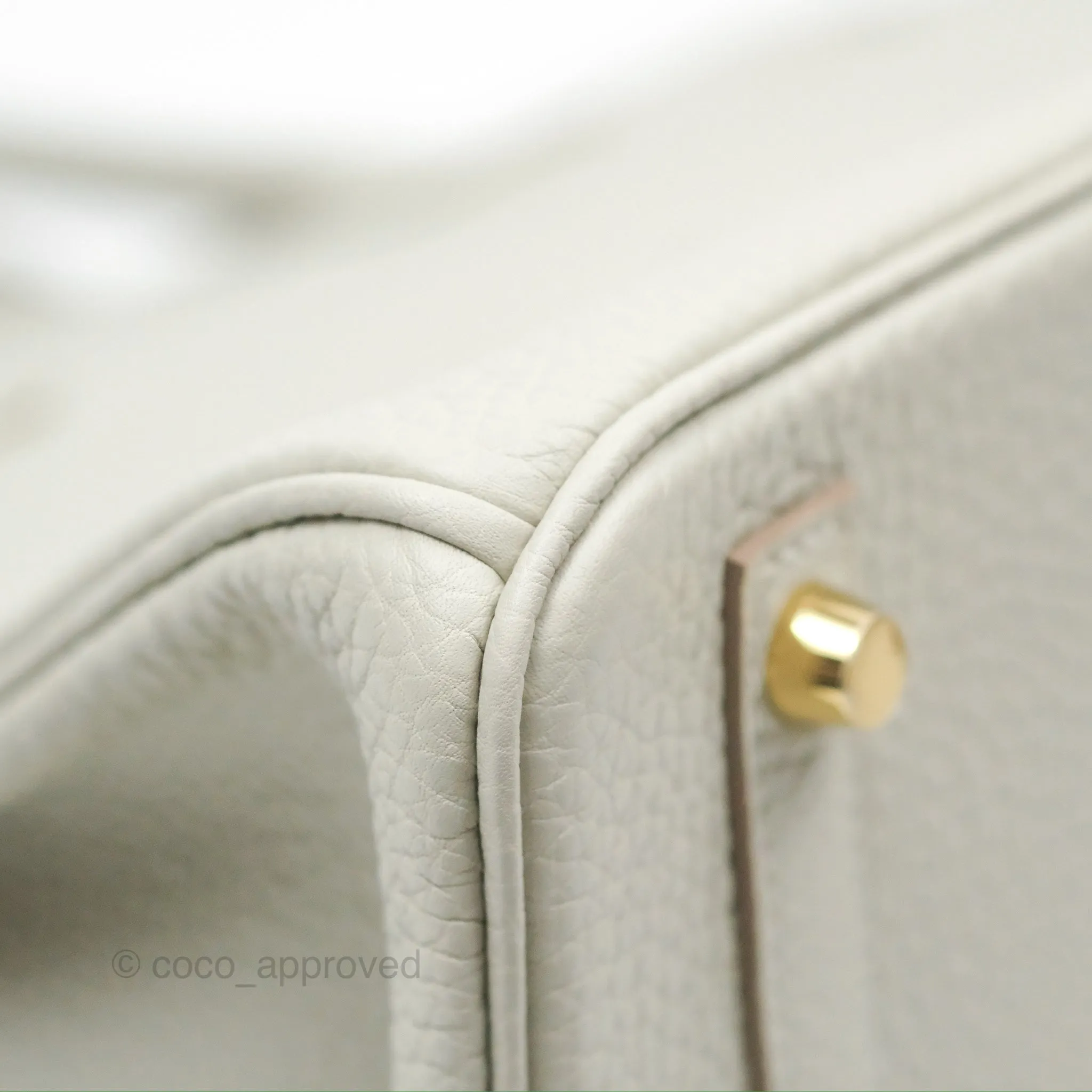 Herms Retourne Birkin 30 Gris Perle 80 Togo Gold Hardware