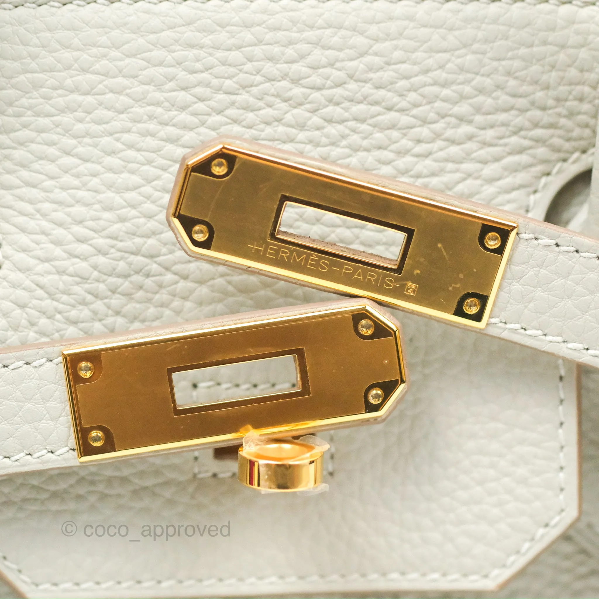 Herms Retourne Birkin 30 Gris Perle 80 Togo Gold Hardware