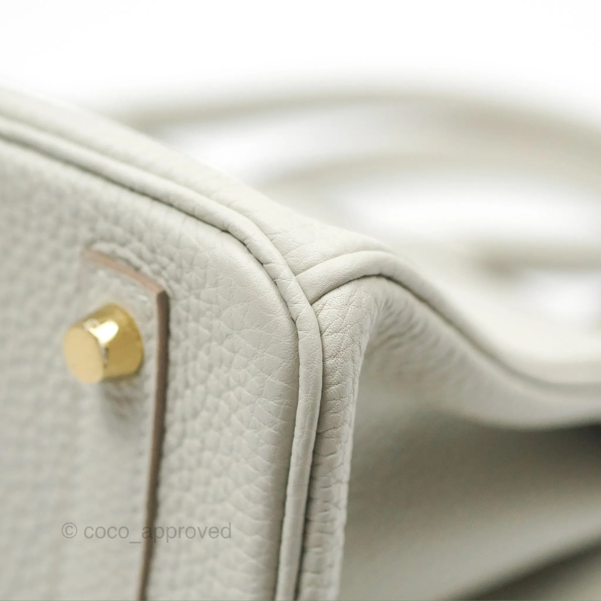 Herms Retourne Birkin 30 Gris Perle 80 Togo Gold Hardware