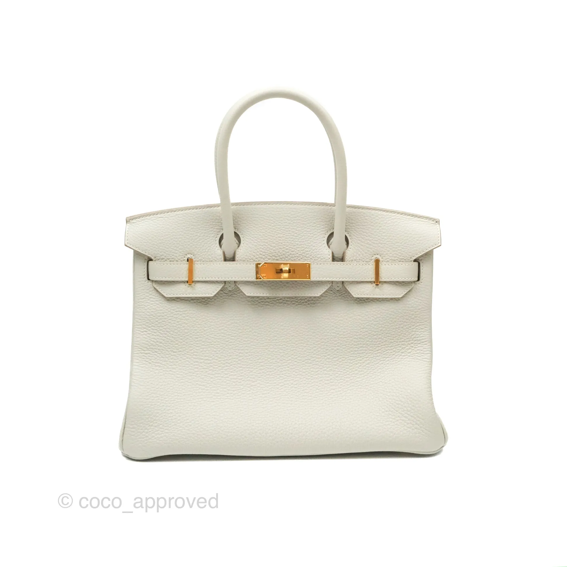 Herms Retourne Birkin 30 Gris Perle 80 Togo Gold Hardware