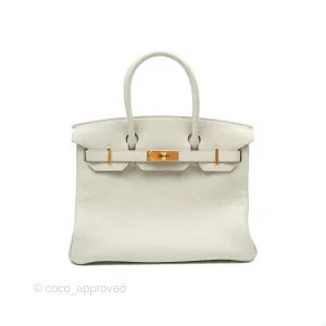 Herms Retourne Birkin 30 Gris Perle 80 Togo Gold Hardware