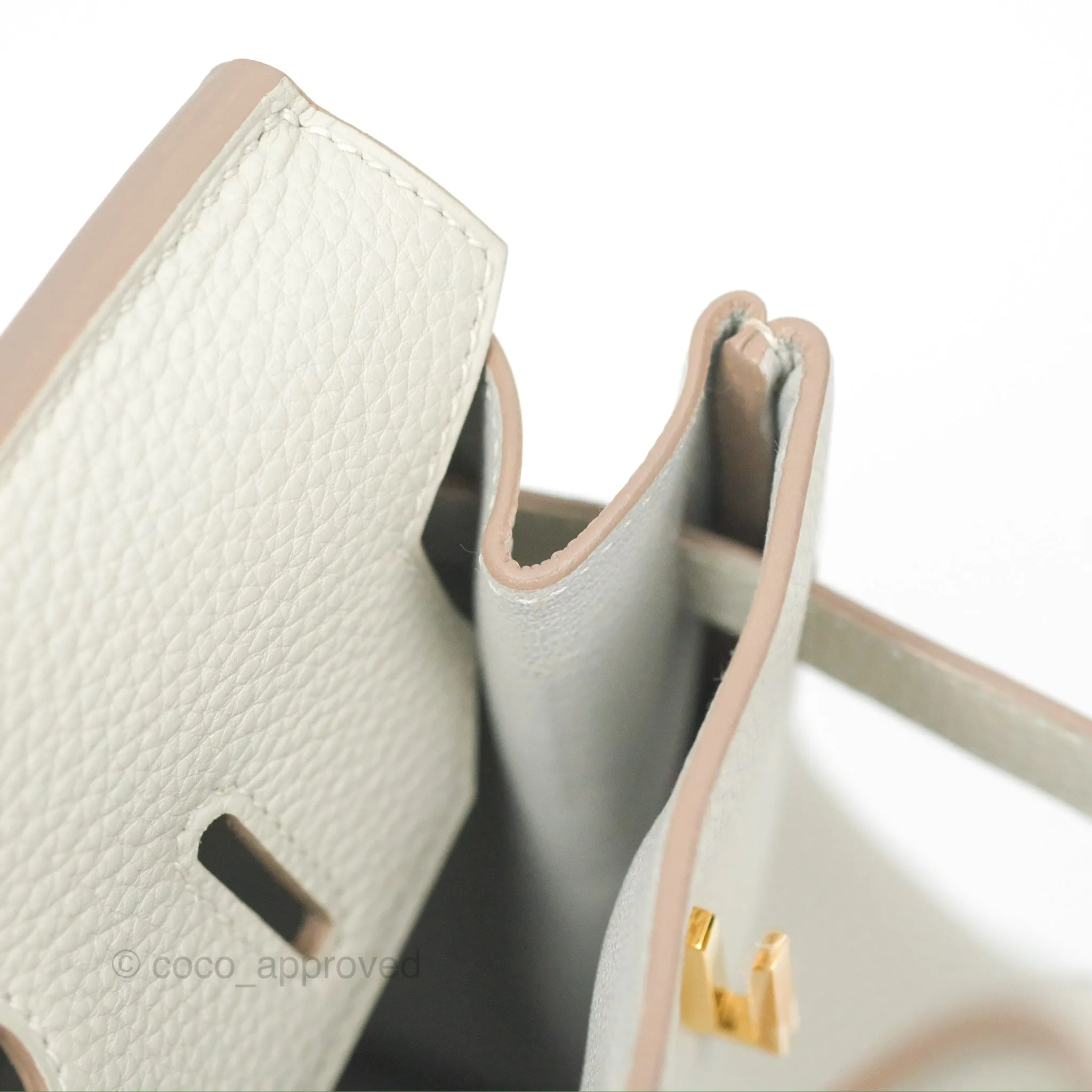 Herms Retourne Birkin 30 Gris Perle 80 Togo Gold Hardware