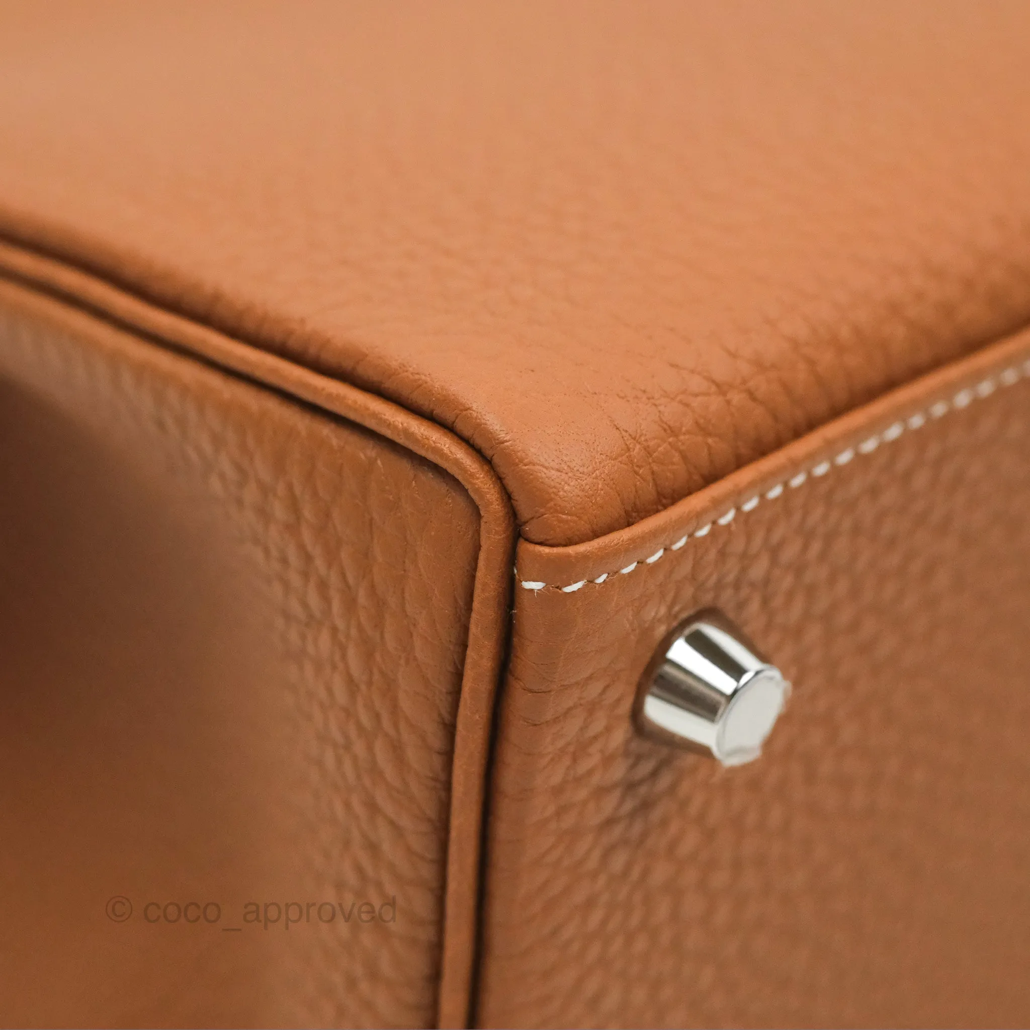 Herms Retourne Kelly 25 Gold Togo Palladium Hardware