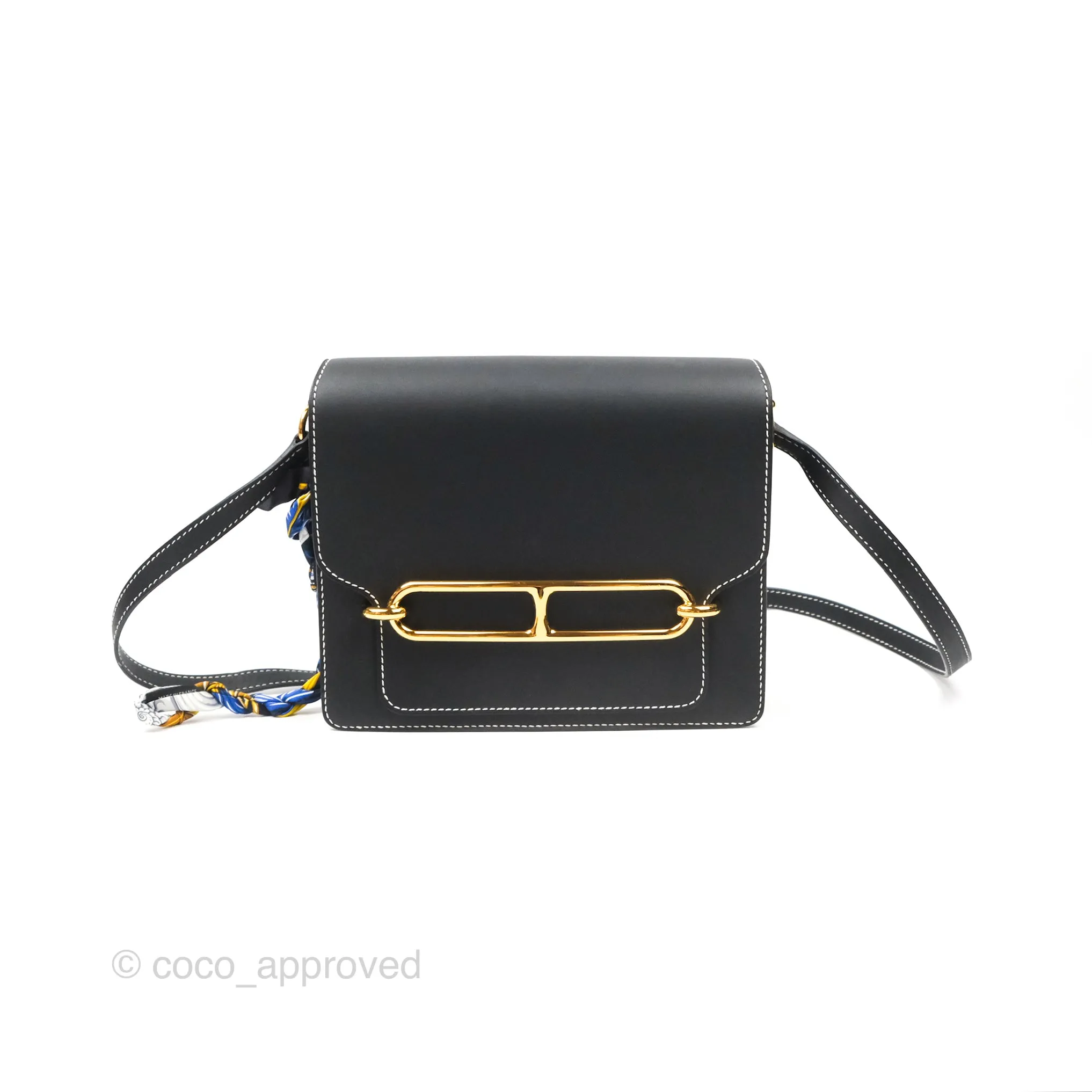 Herms Roulis 23 Noir 89 Sombrero Gold Hardware