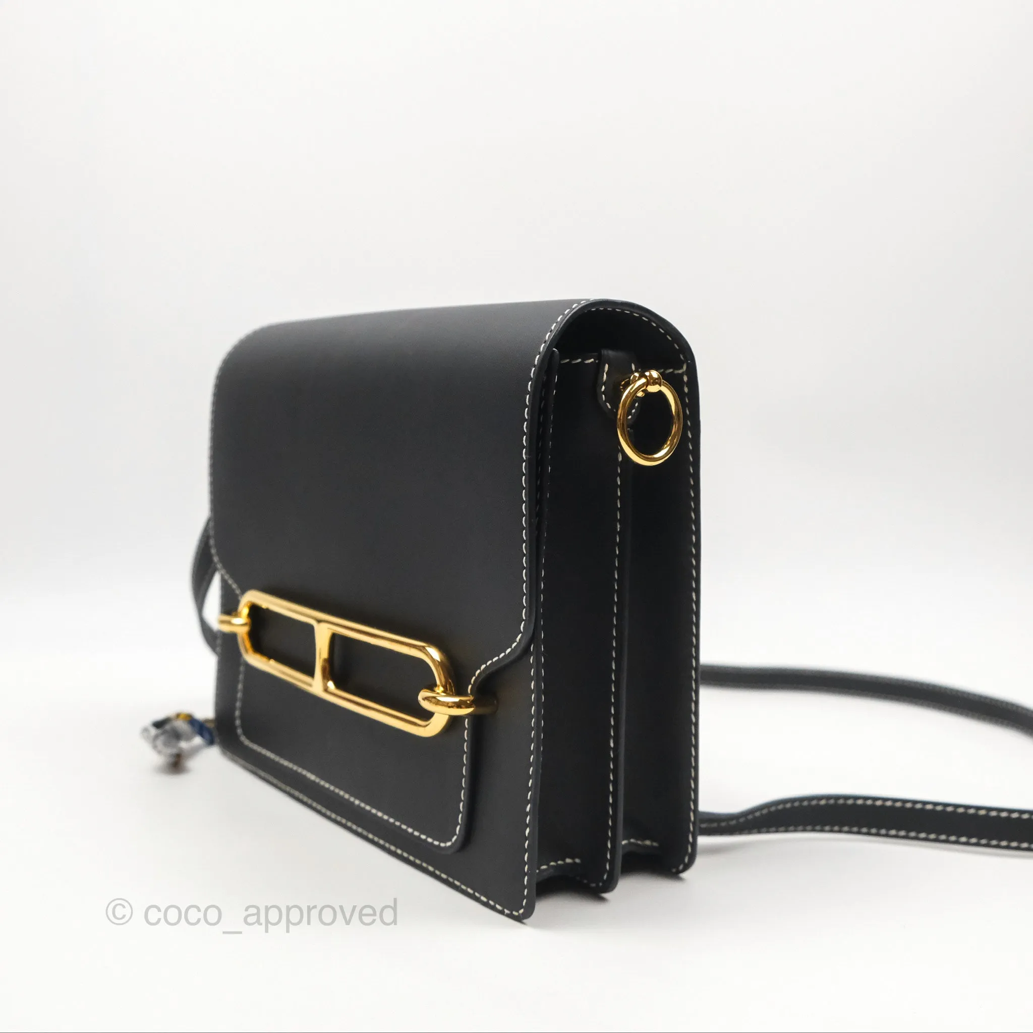 Herms Roulis 23 Noir 89 Sombrero Gold Hardware