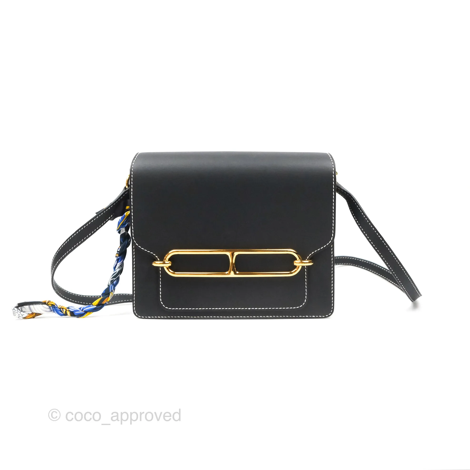 Herms Roulis 23 Noir 89 Sombrero Gold Hardware
