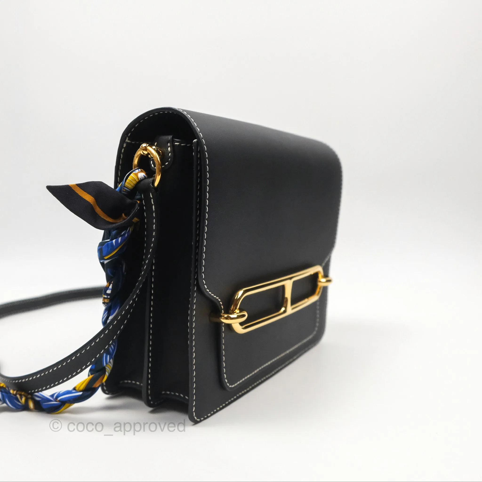 Herms Roulis 23 Noir 89 Sombrero Gold Hardware