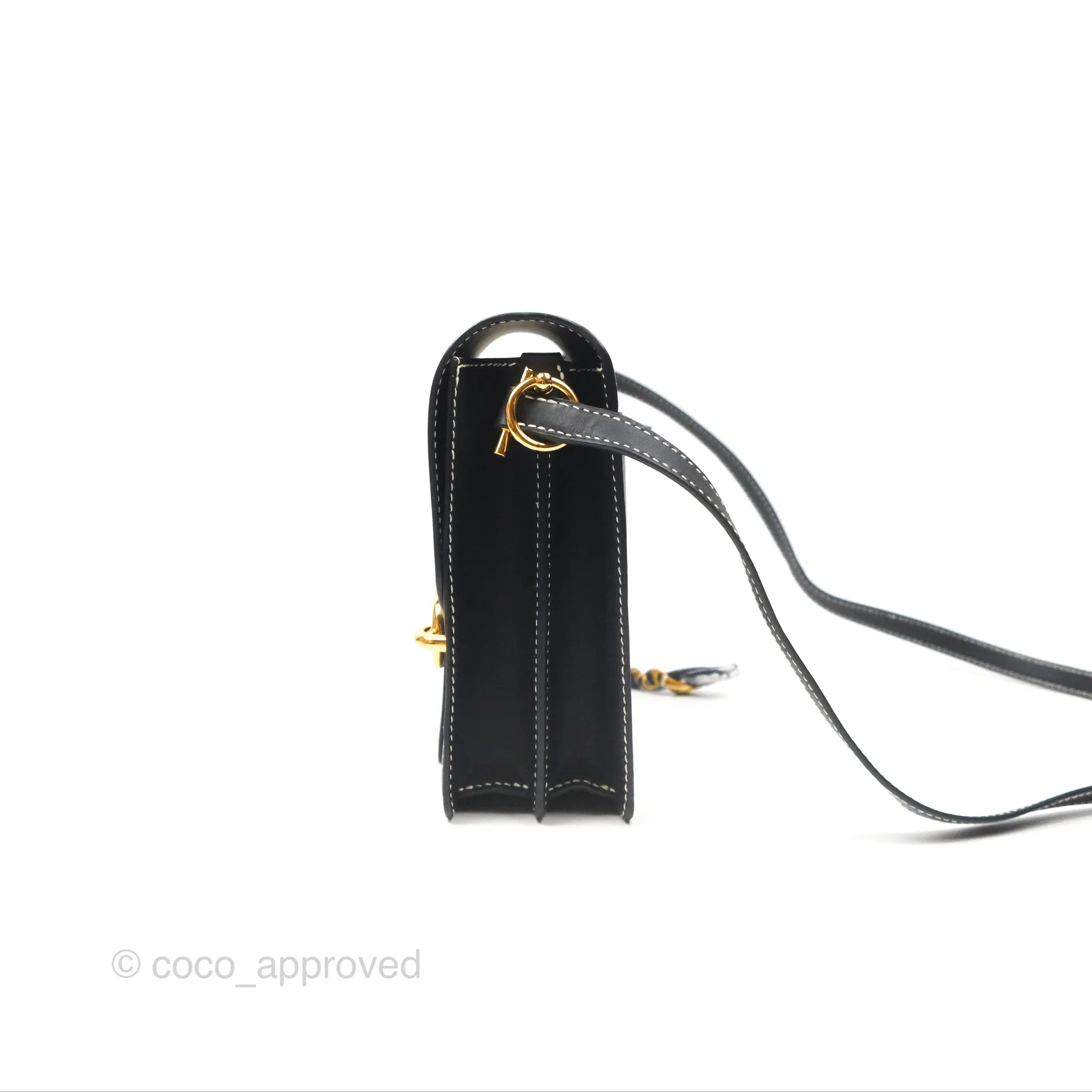 Herms Roulis 23 Noir 89 Sombrero Gold Hardware