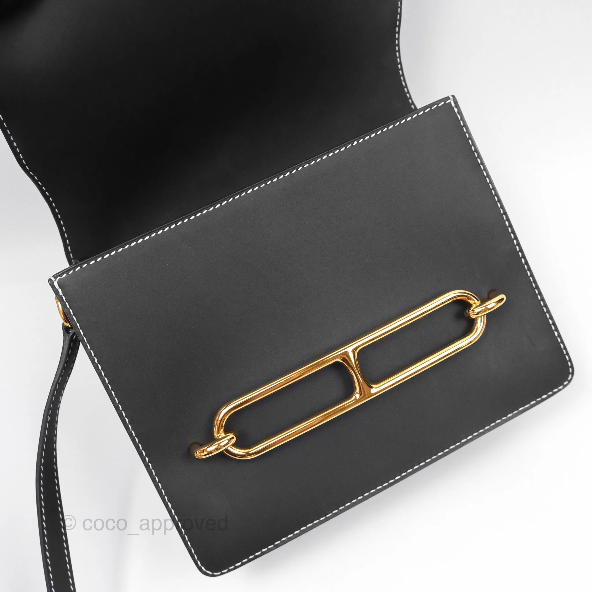 Herms Roulis 23 Noir 89 Sombrero Gold Hardware