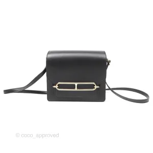 Herms Roulis Mini 18 Black Noir 89 Veau Evergrain Permabrass Hardware