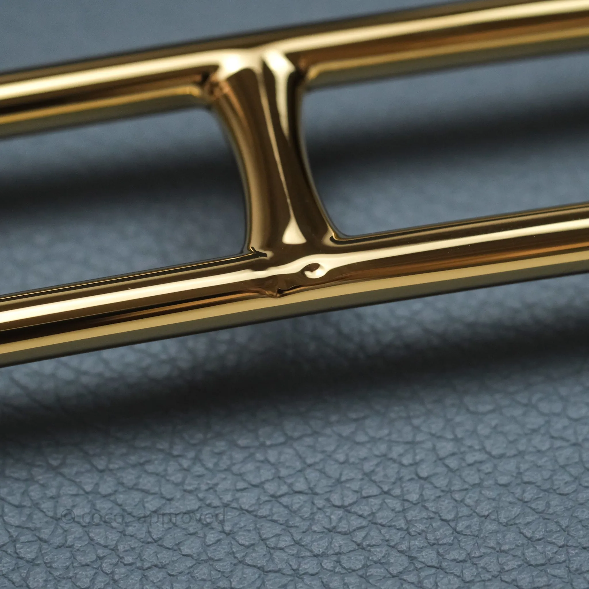 Herms Roulis Mini 18 Bleu Lin J7 Evercolour Gold Hardware