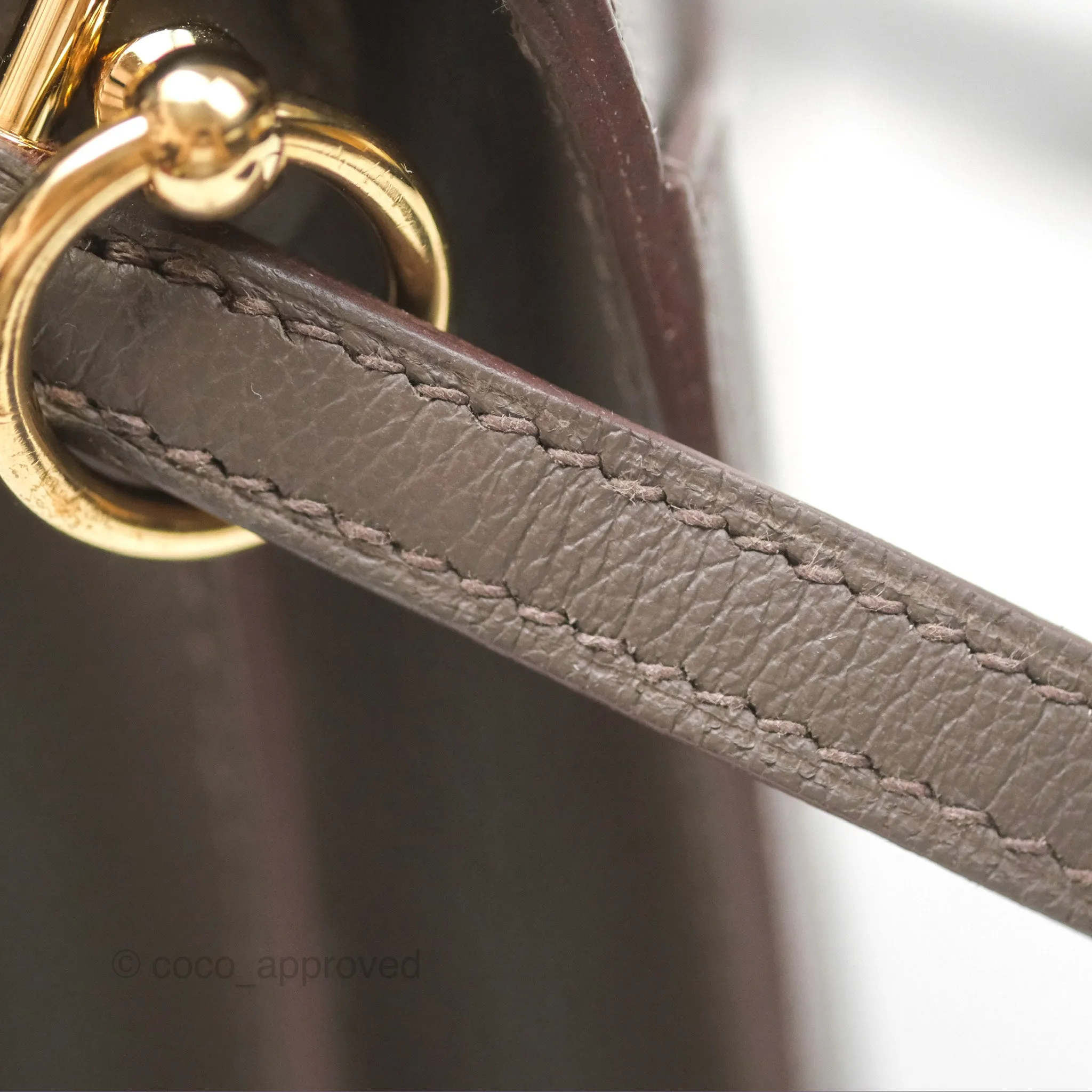 Herms Roulis Mini 18 Gris Etain 8F Evercolor Gold Hardware