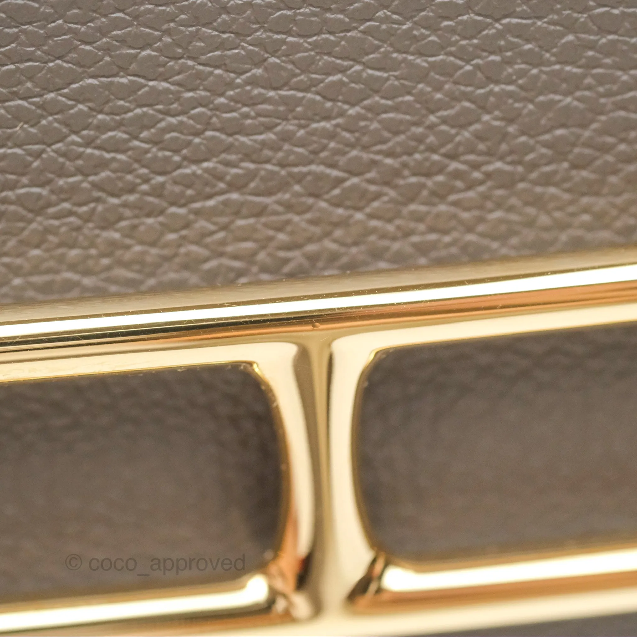 Herms Roulis Mini 18 Gris Etain 8F Evercolor Gold Hardware