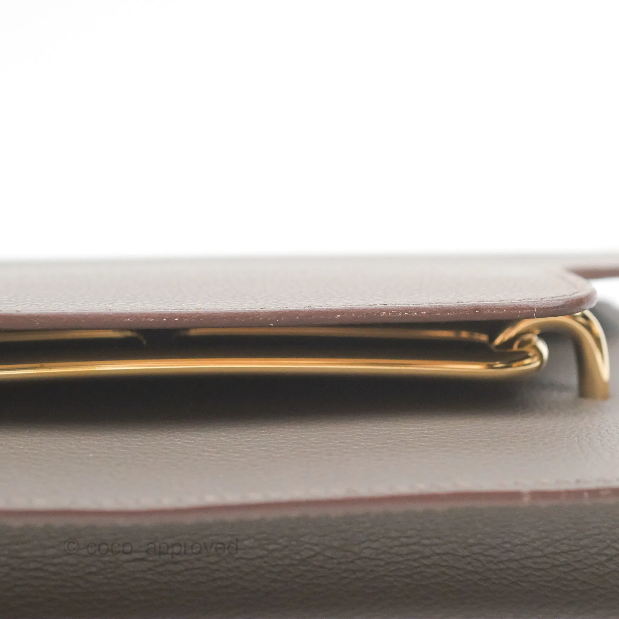 Herms Roulis Mini 18 Gris Etain 8F Evercolor Gold Hardware