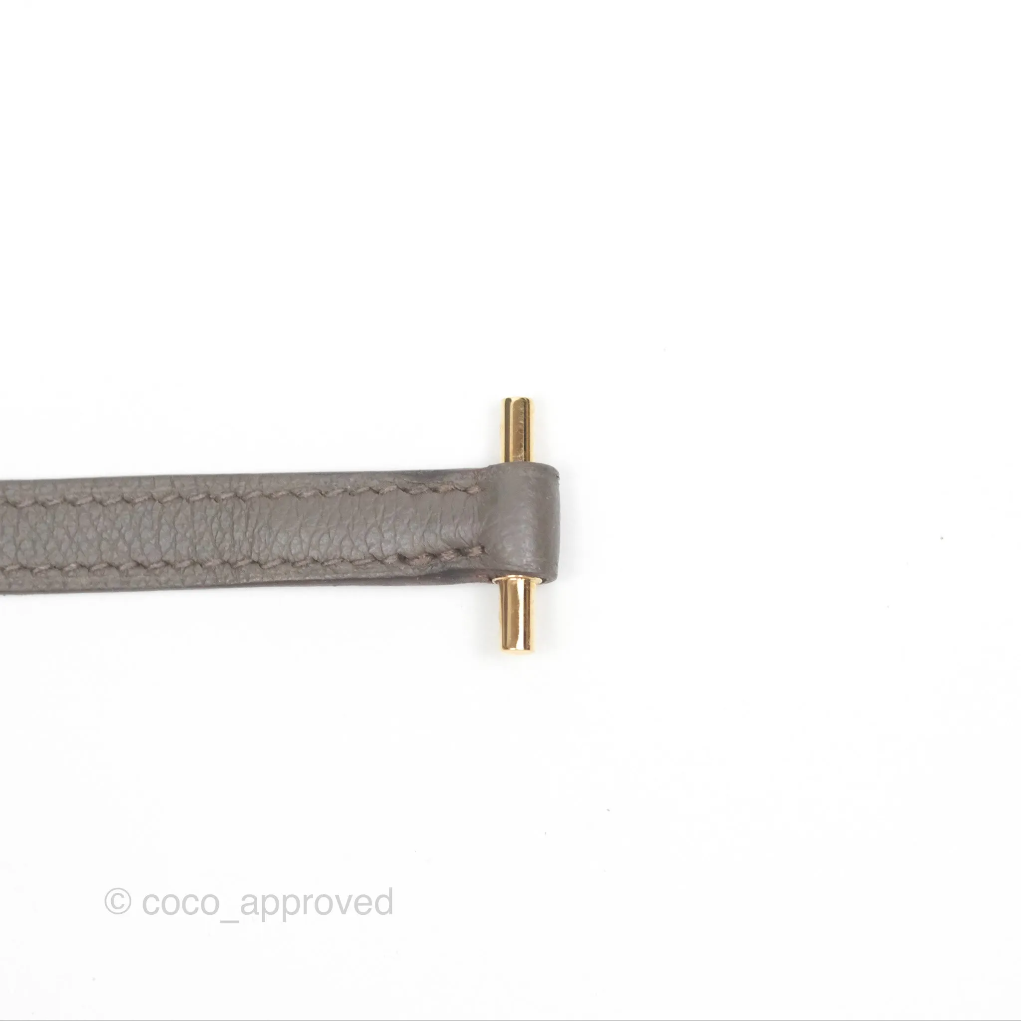 Herms Roulis Mini 18 Gris Etain 8F Evercolor Gold Hardware