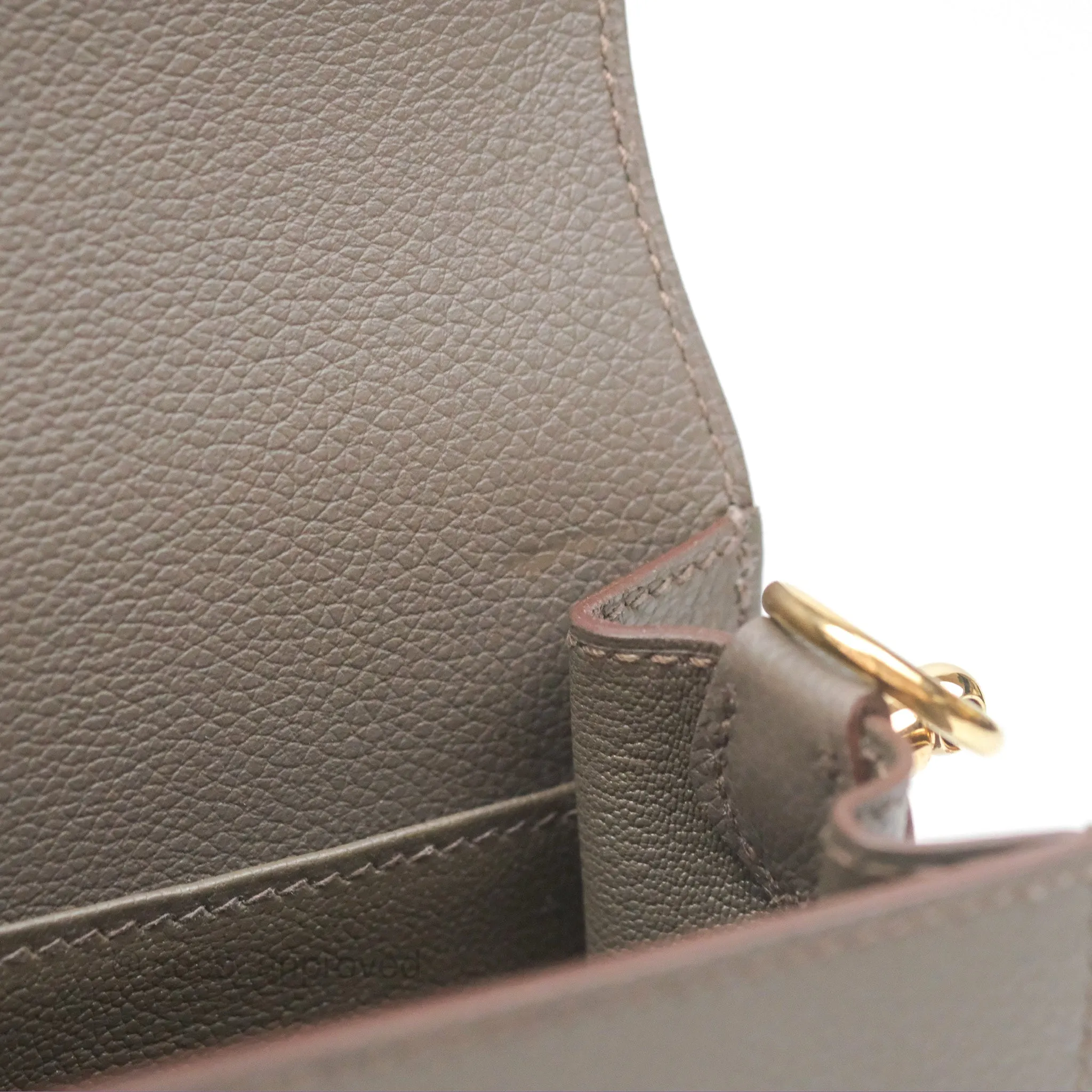 Herms Roulis Mini 18 Gris Etain 8F Evercolor Gold Hardware