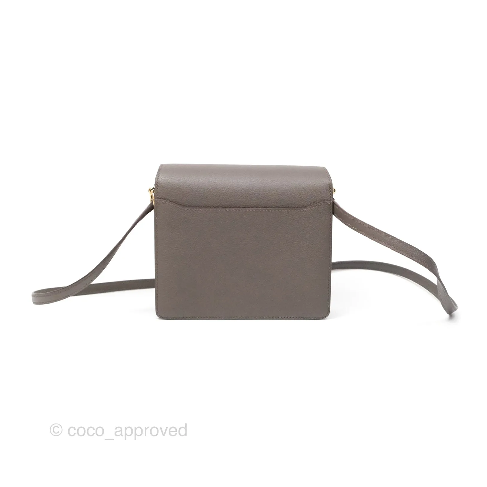 Herms Roulis Mini 18 Gris Etain 8F Evercolor Gold Hardware