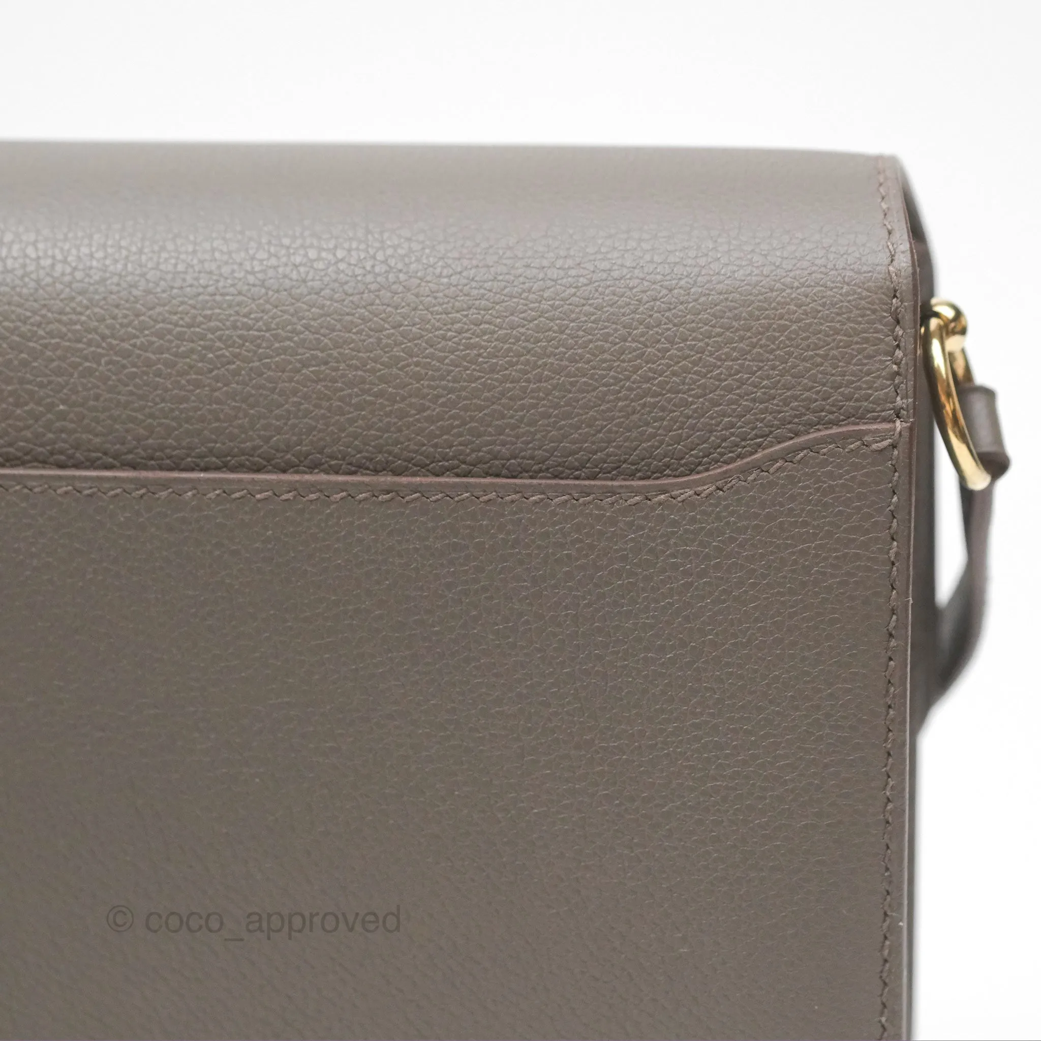 Herms Roulis Mini 18 Gris Etain 8F Evercolor Gold Hardware