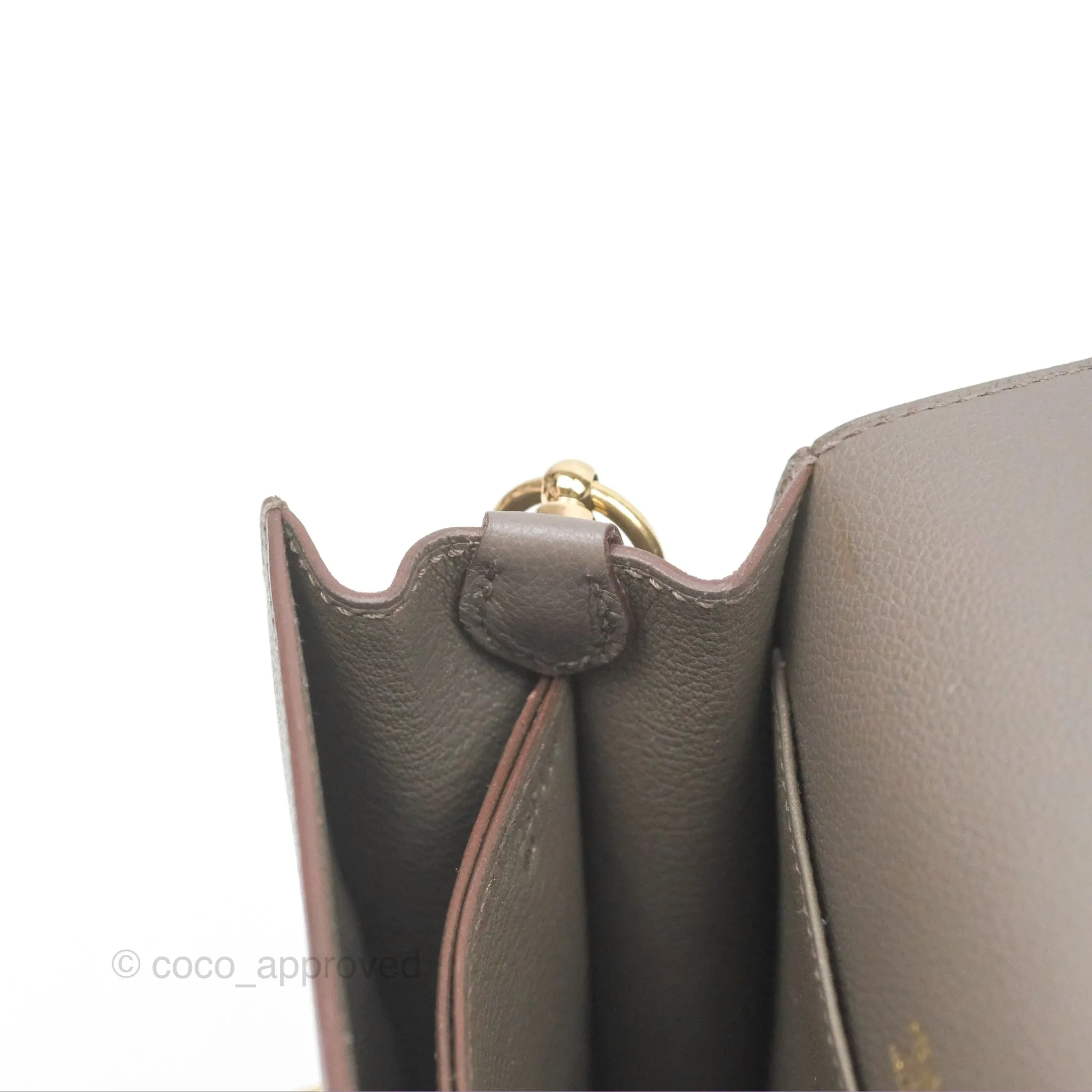 Herms Roulis Mini 18 Gris Etain 8F Evercolor Gold Hardware